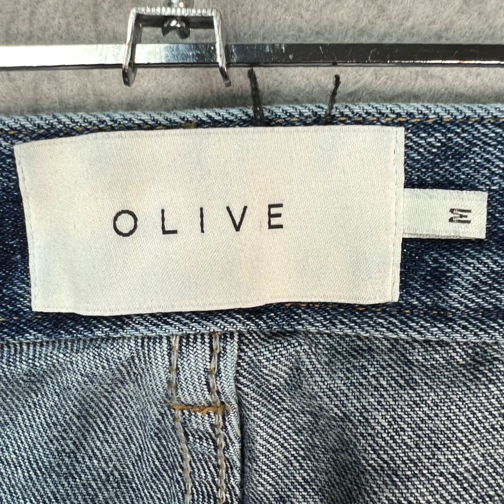 Olive Olive Womens Medium Blue High-Waisted Straight Denim Jeans w/ Raw Hem Size 32" / US 10 / IT 46 - 3 Thumbnail