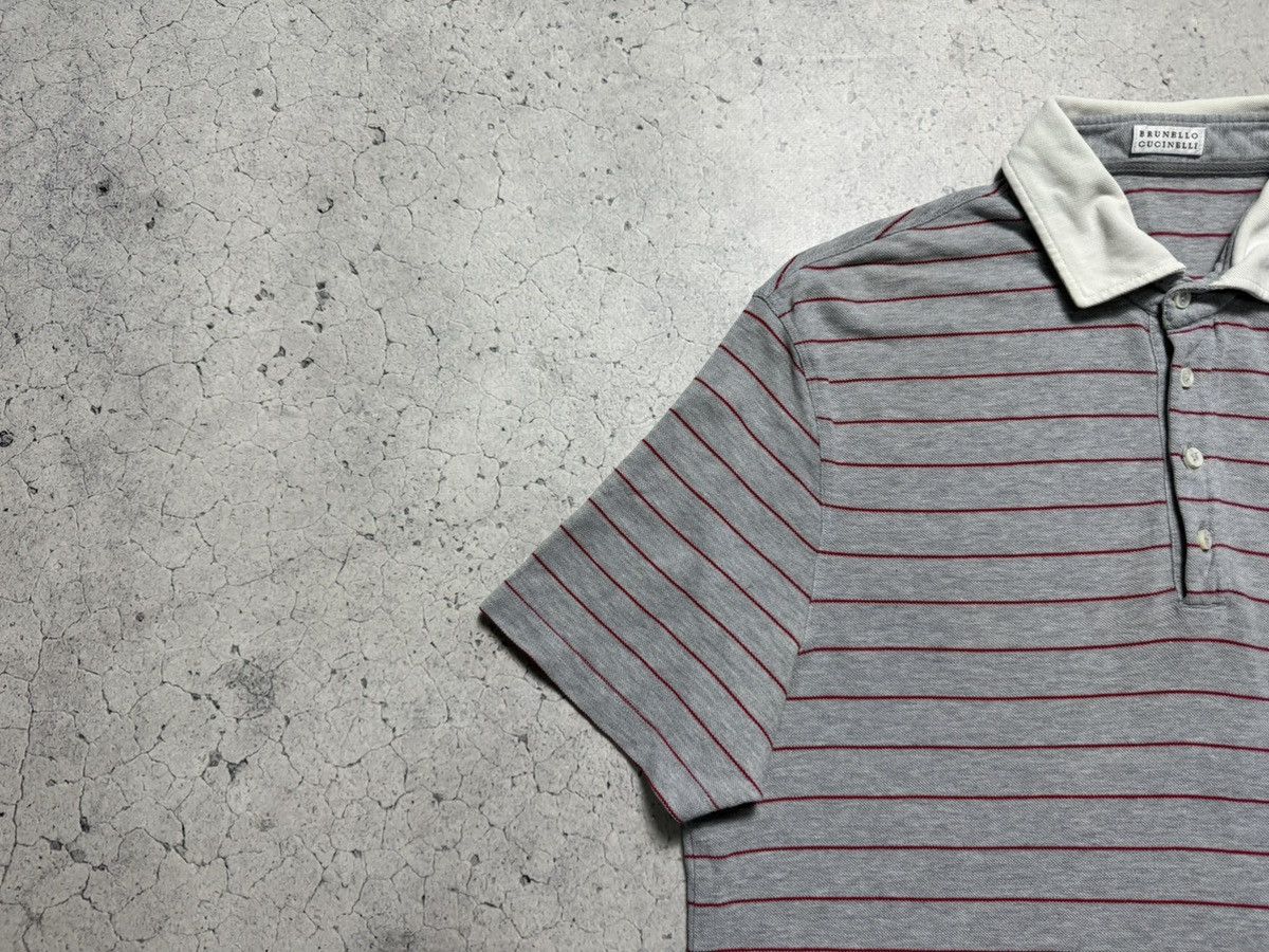 Brunello Cucinelli Brunello Cucinelli Striped Luxury Polo Shirt Size US M / EU 48-50 / 2 - 3 Thumbnail