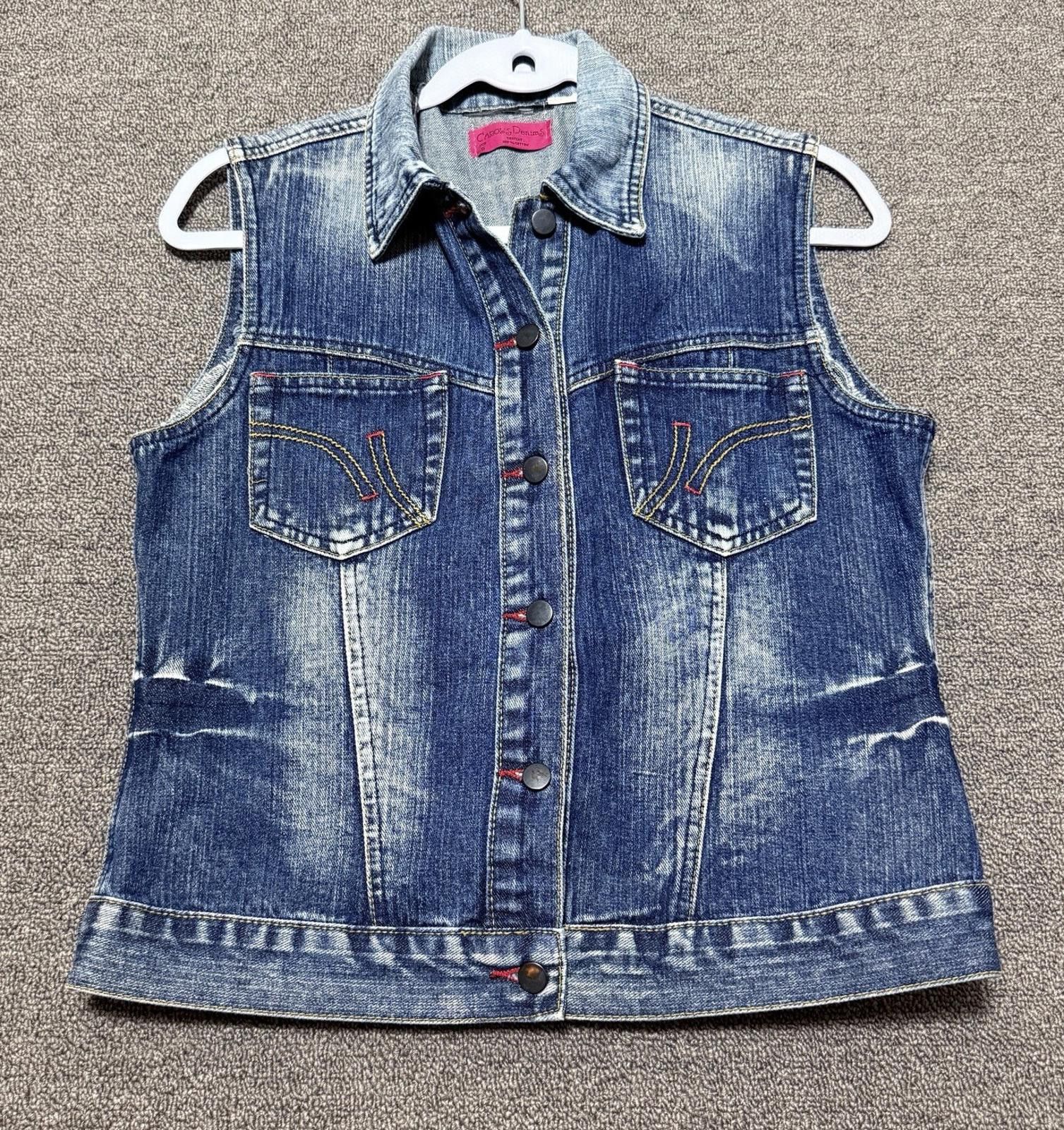 Other Vintage Carol's Denim 80s Acid Wash Sleeveless Biker Vest Size S / US 4 / IT 40 - 1 Thumbnail