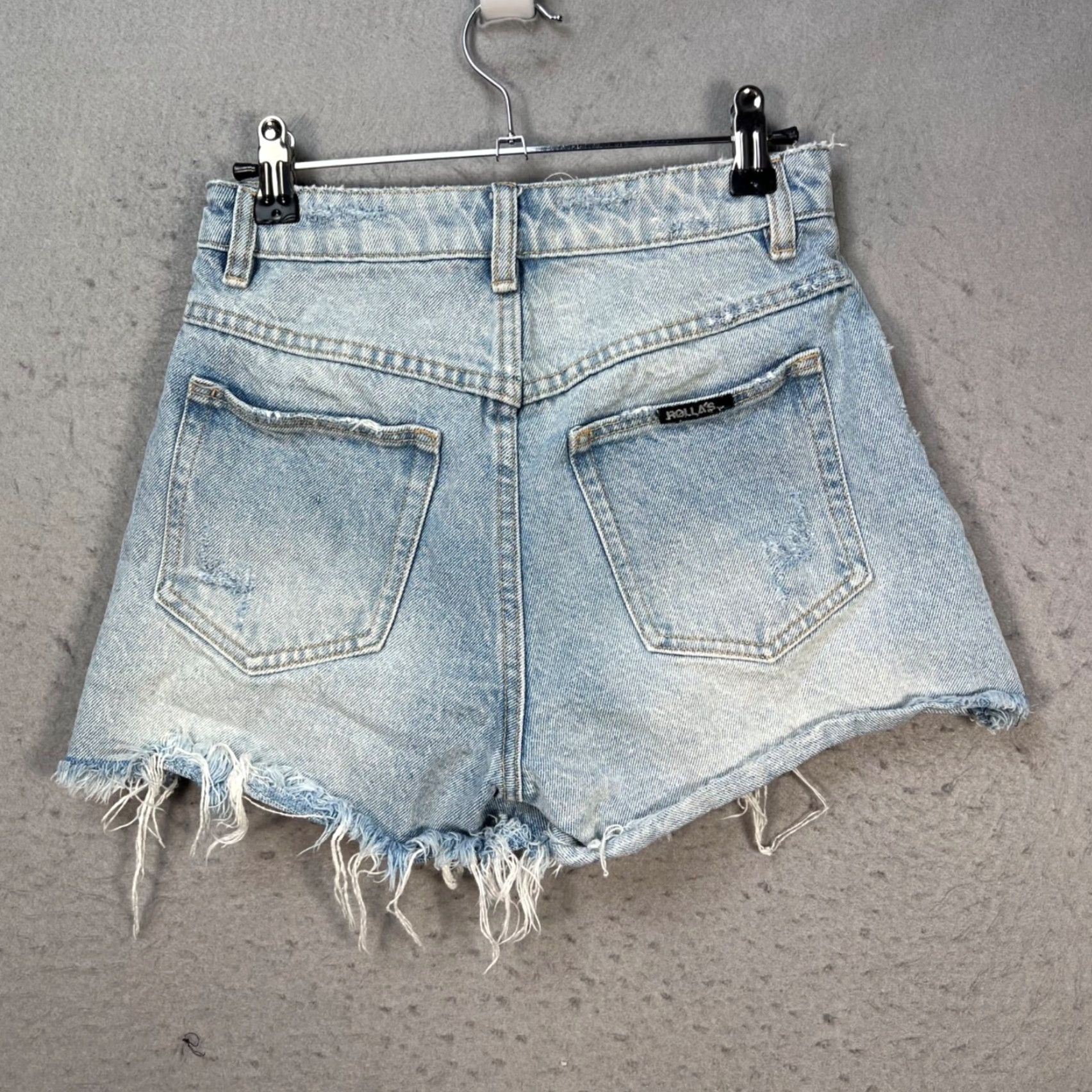 Vintage Rollas Womens 24 High Rise Cut-Off Denim Shorts City Bleach Raw Hem Jeans Cut-Offs 5-Pocket Summer Womens Size 42" / US 20 - 2 Thumbnail