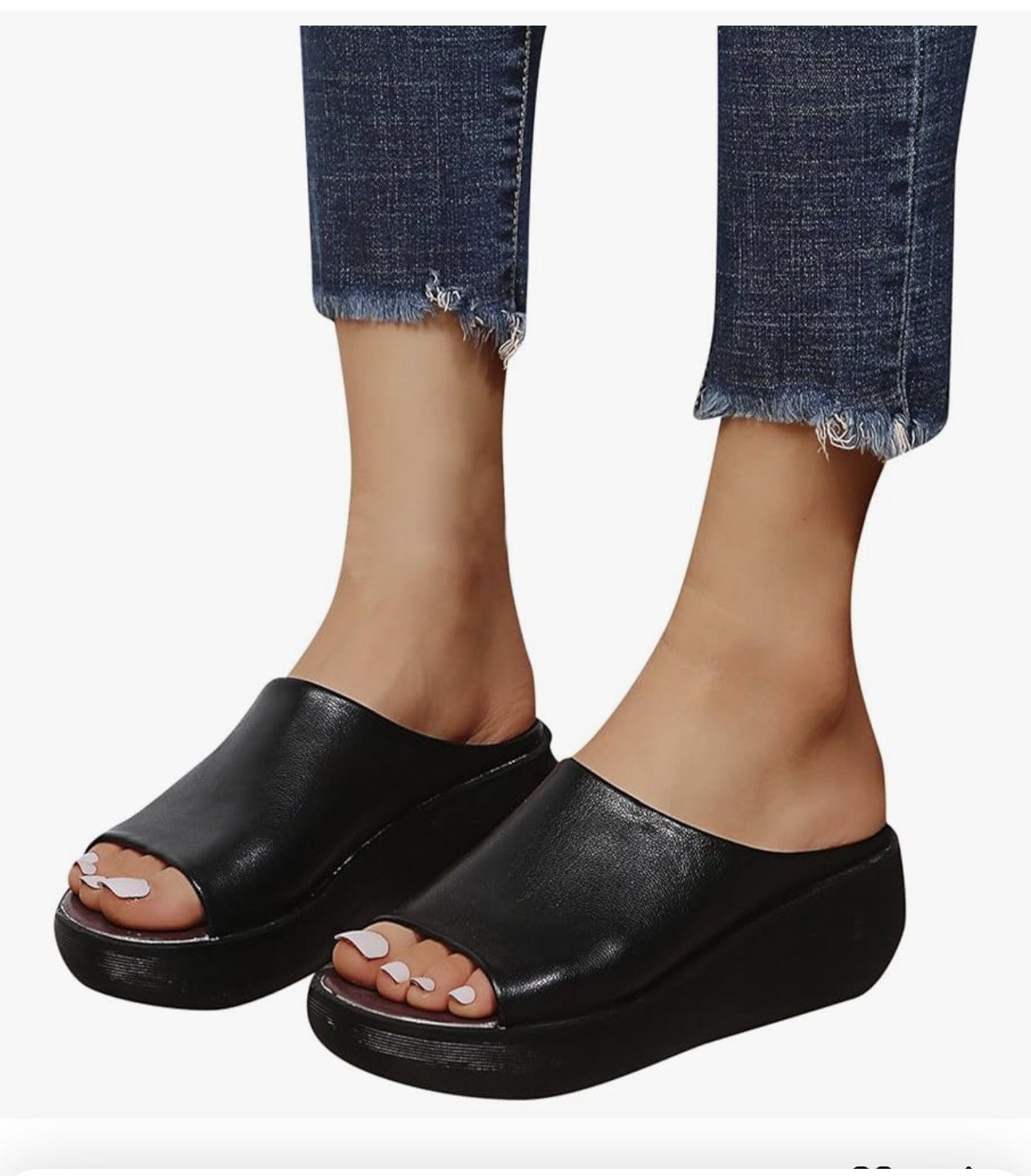 Other Joli Genuine Leather Platform Wedge High Heel Sandals Size US 8 / IT 38 - 2 Thumbnail