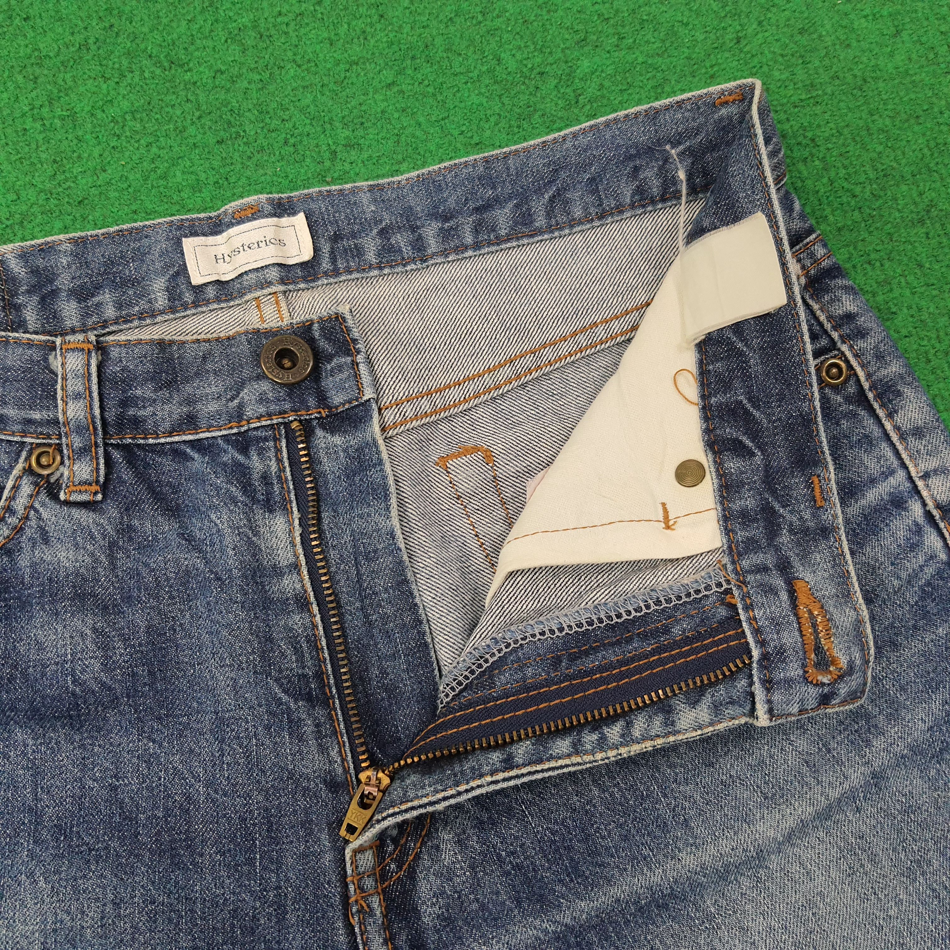 Hysteric Glamour Vintage Hysterics Raider Flare Custom Logo Denim C265N8 Size US 29 - 7 Thumbnail