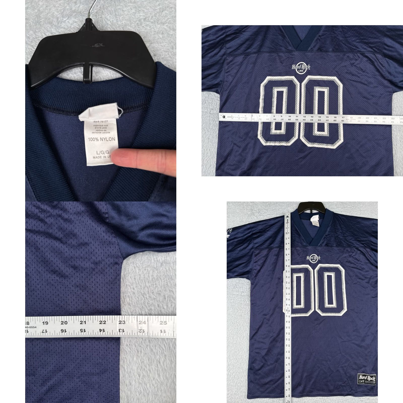 Hard Rock Cafe VINTAGE Hard Rock Cafe Football Jersey Adult Large Blue #00 Denver Made USA Shirt Mens L Blue Football USA 00 Denver Hard Rock Cafe Jersey Size US L / EU 52-54 / 3 - 8 Thumbnail