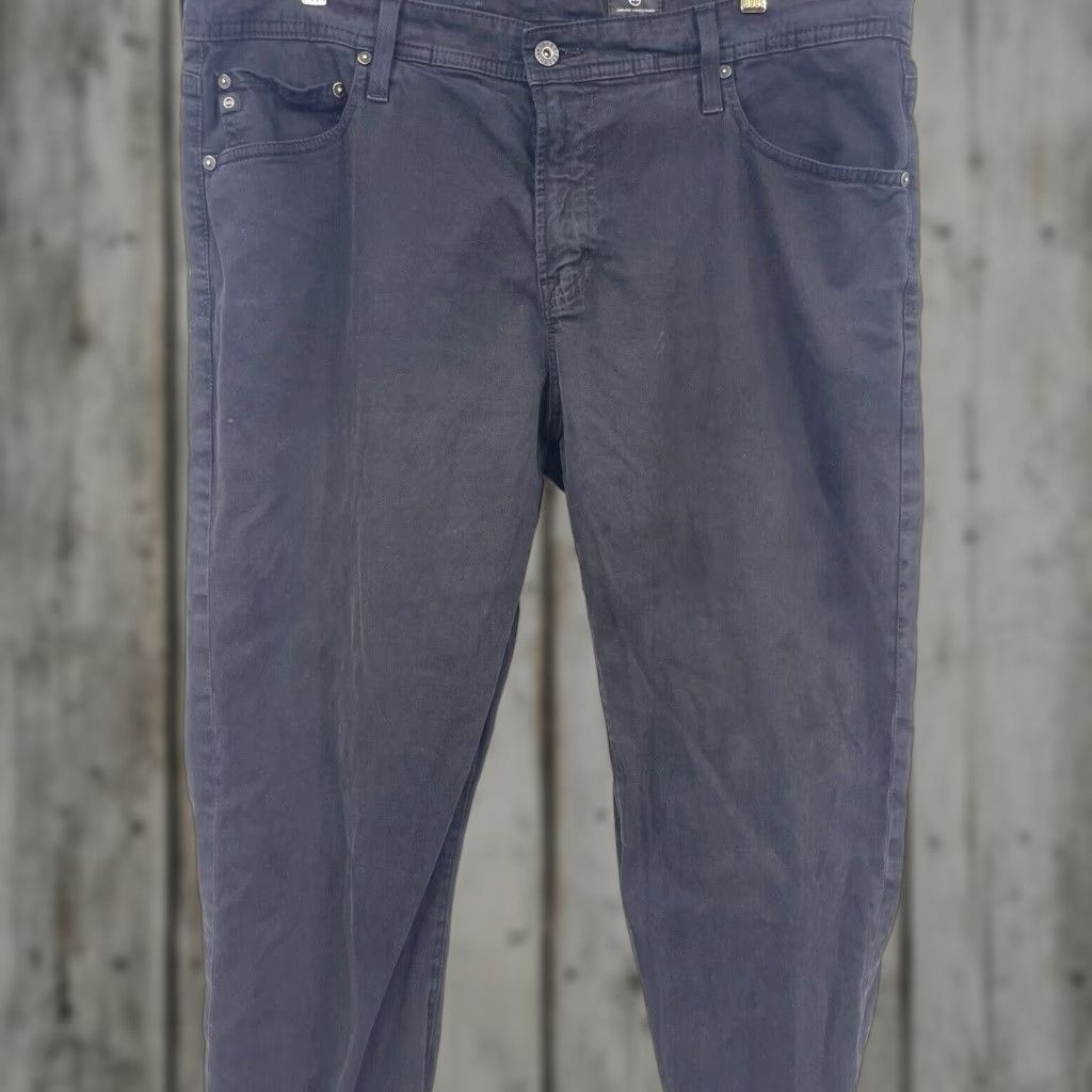 Vintage AG Adriano Goldschmied The Everett Slim Straight Pants Men 38X32 Black Chino Casual Pant Slim Front Straight 38 Mens Size US 38 / EU 54 - 1 Thumbnail