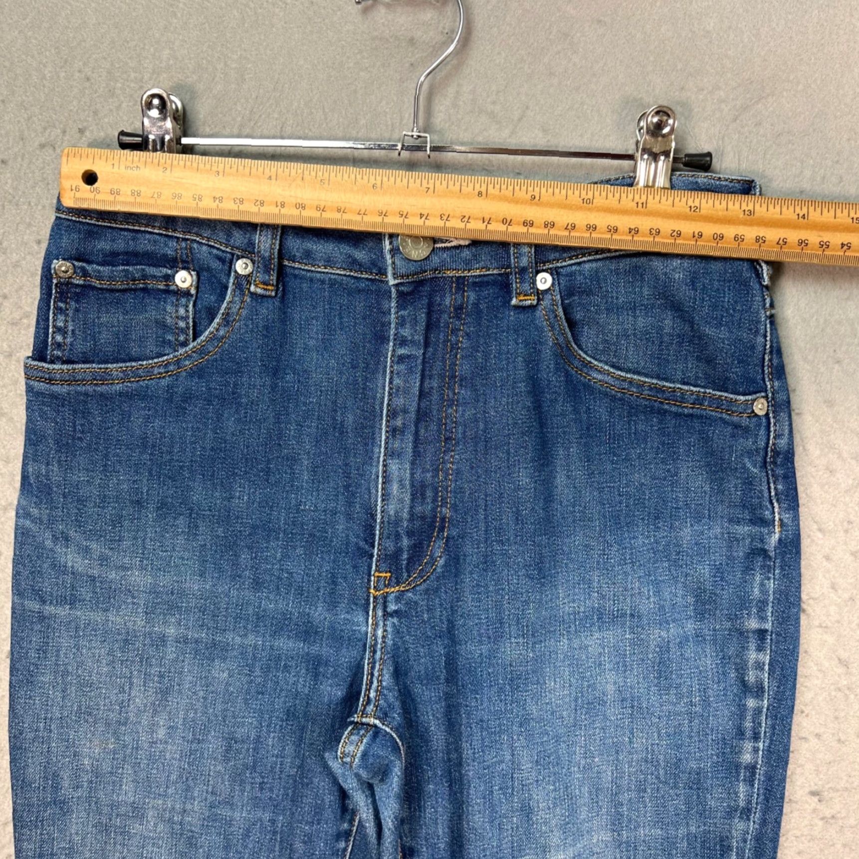 Denime Acne Denim Jeans Womens 26 x 29 High-Waisted Blue Skinny 5-Pocket Raw Hem Size 30" / US 8 / IT 44 - 5 Thumbnail