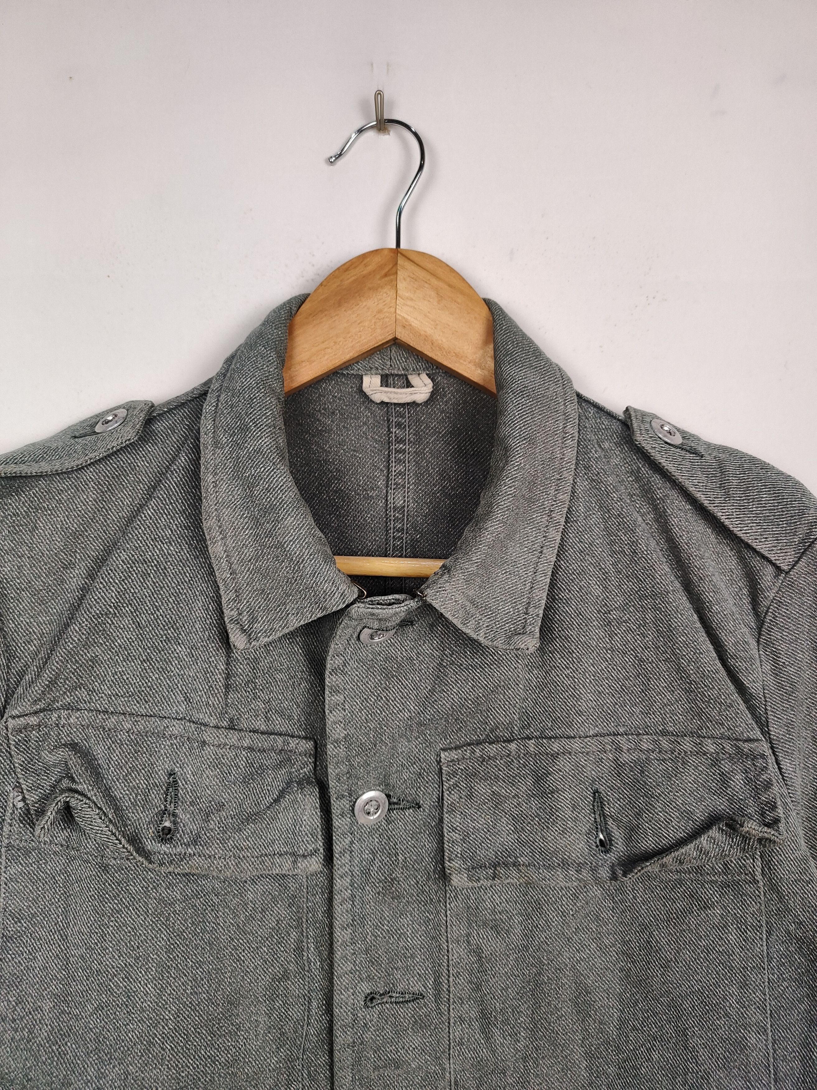 Vintage Vtg 60s swiss army military salt pepper denim chore jacket Size US M / EU 48-50 / 2 - 2 Thumbnail