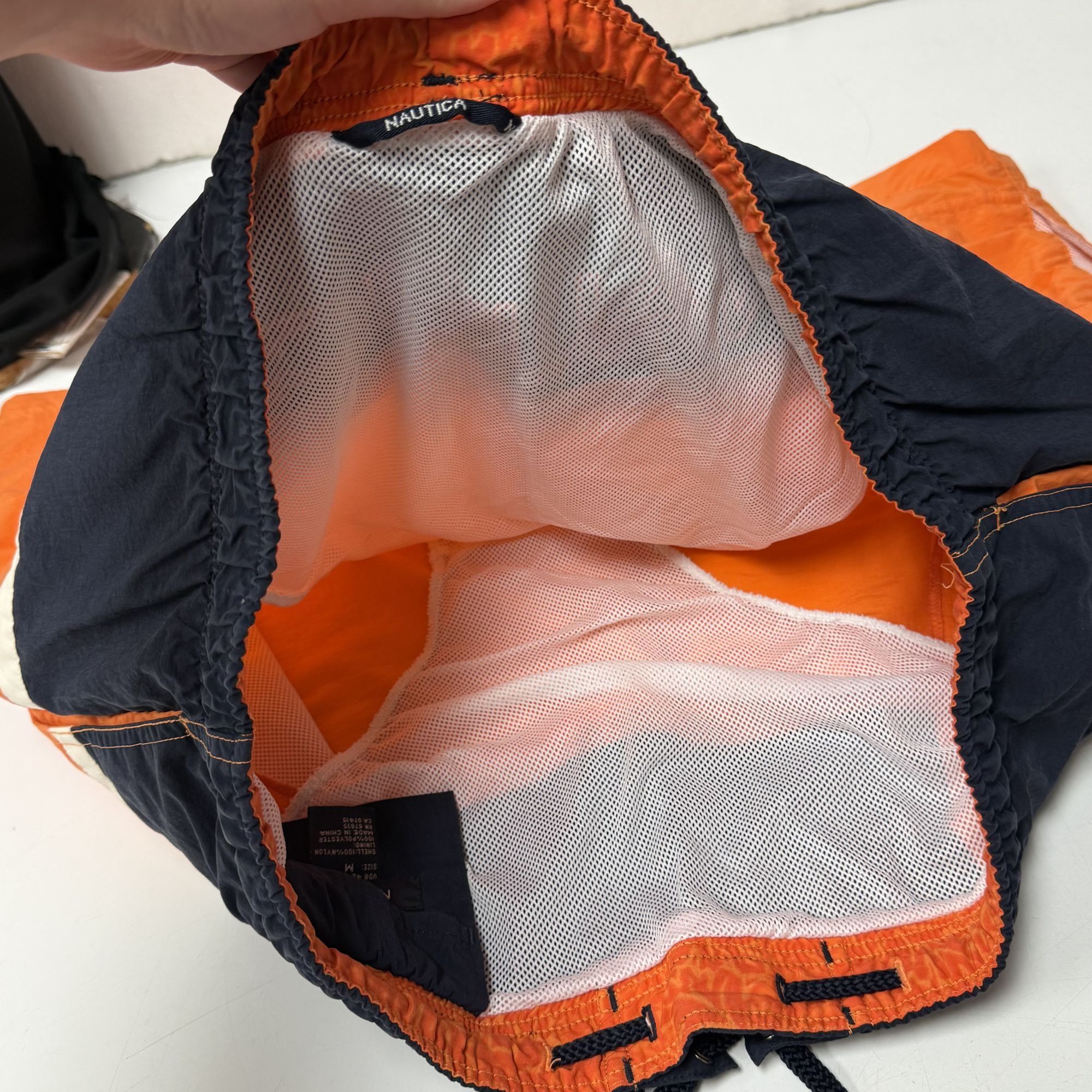 Nautica Vtg Nautica Swim Trunks Orange Blue COLOR BLOCK Shorts Size US 36 / EU 52 - 8 Thumbnail