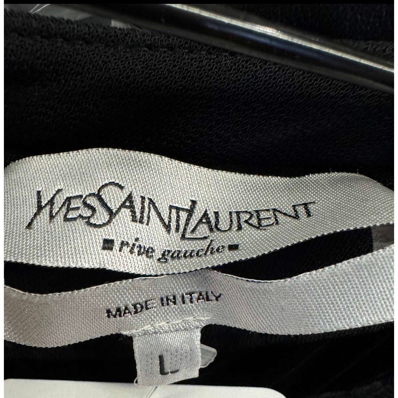 Yves Saint Laurent Saint Laurent Black Velvet Trim Dress - Size Large (L) Size L / US 10 / IT 46 - 4 Thumbnail
