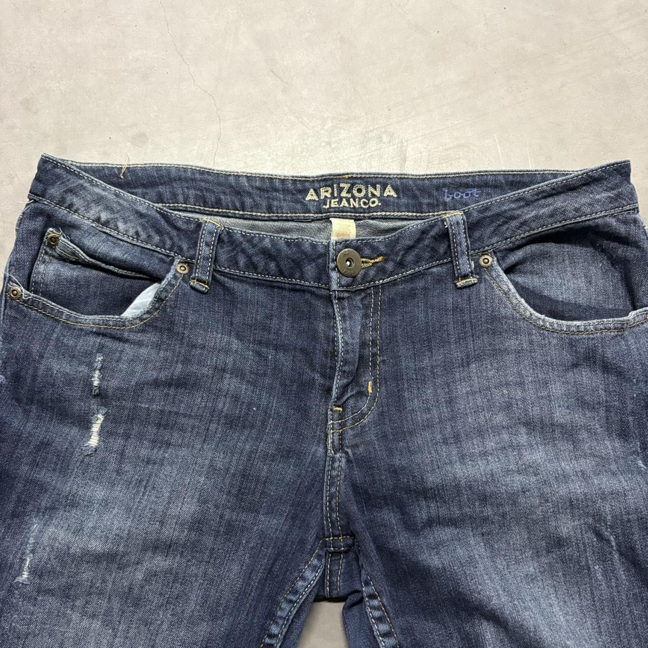 Vintage Crazy Vintage Y2K/2000s Flare Streetwear Style Dark Blue Wash Denim Jeans! Size US 34 / EU 50 - 2 Thumbnail