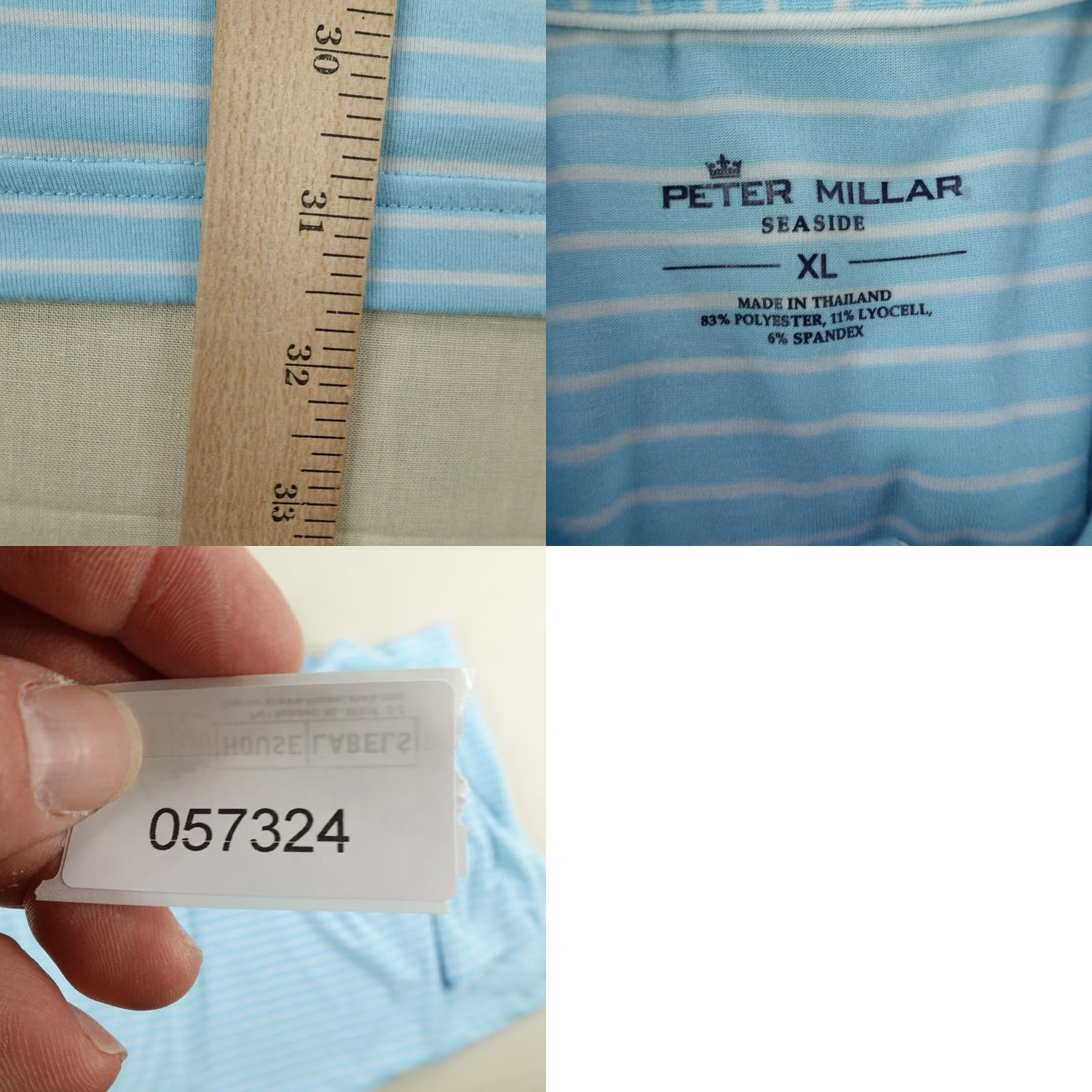Peter Millar Peter Millar Polo Shirt Mens XL Blue White Stripes Polo Shirt Golf Beache Outdoor Preppy Sports XL Mens Blue Size US XL / EU 56 / 4 - 8 Thumbnail