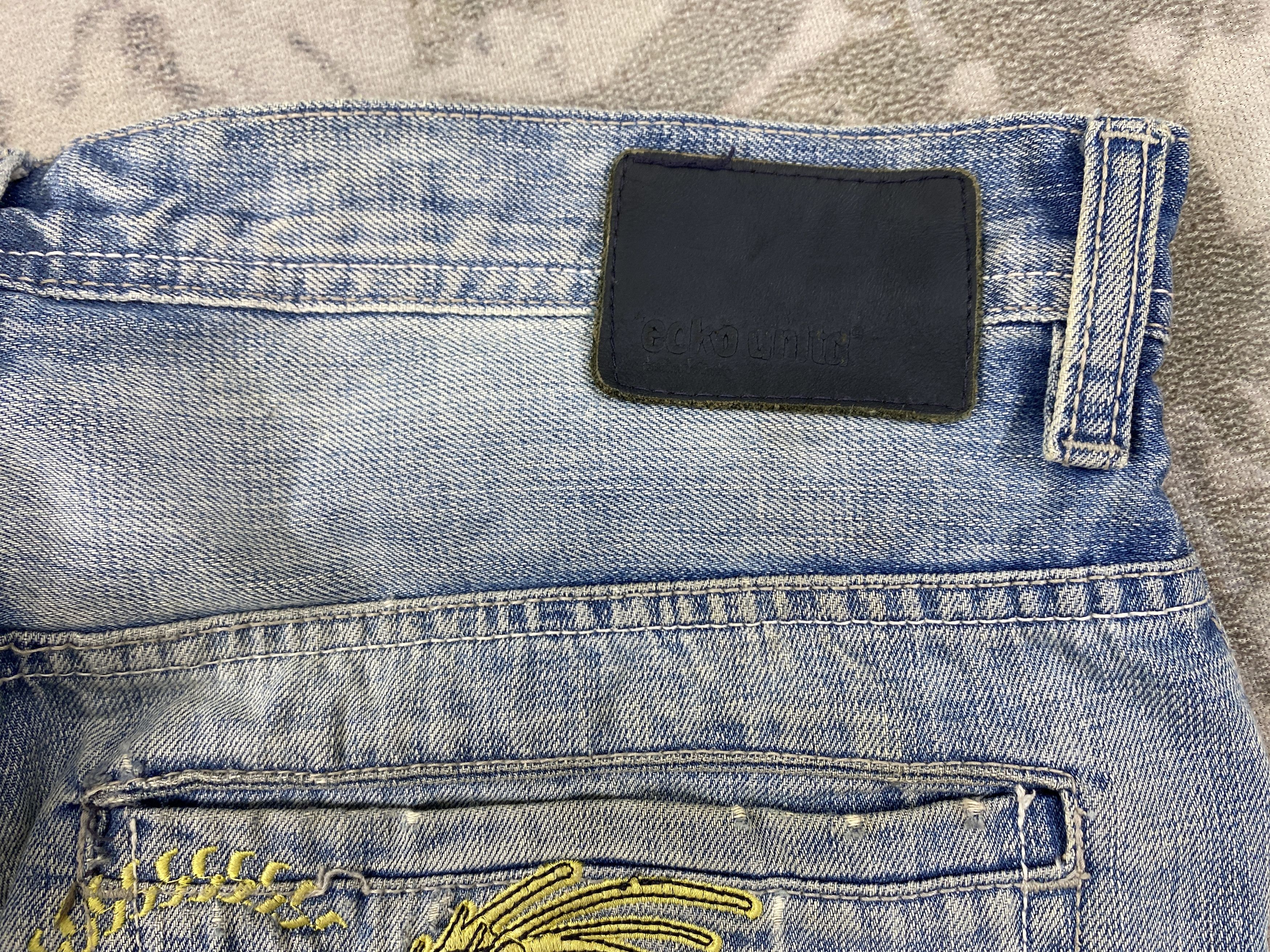 Japanese Brand Vintage Ecko Distressed Baggy Jeans 35x25.5 Denim- JN3892 Size US 35 - 11 Thumbnail