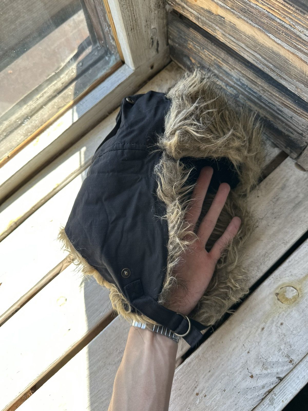 Japanese Brand 🚨Vintage Y2K Fuzzy Fur Ushanka Hat RARE BLACK Size ONE SIZE - 4 Thumbnail