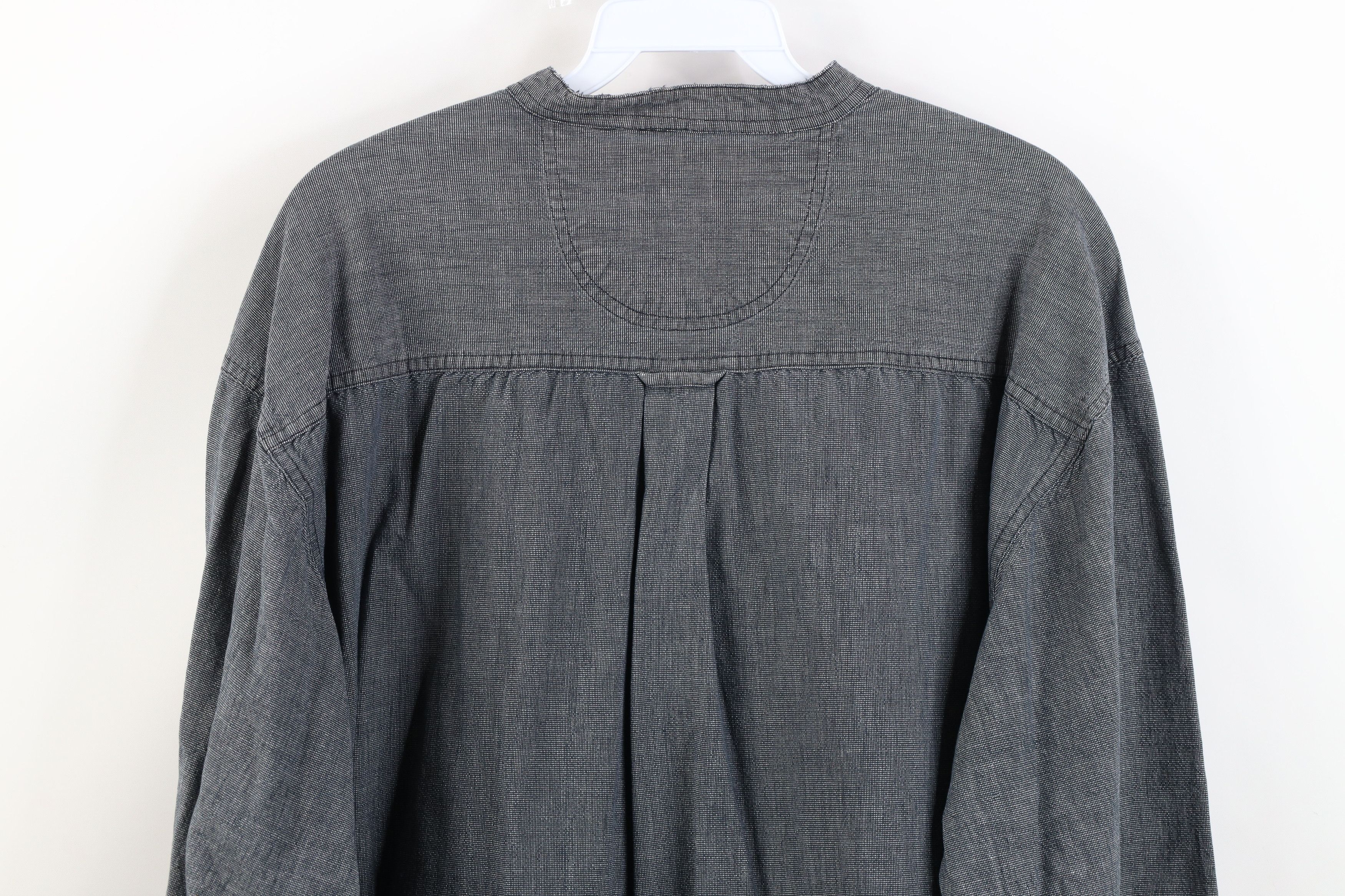 Vintage Vintage 90s Streetwear Big Pocket Band Collar Button Shirt Size US L / EU 52-54 / 3 - 11 Thumbnail