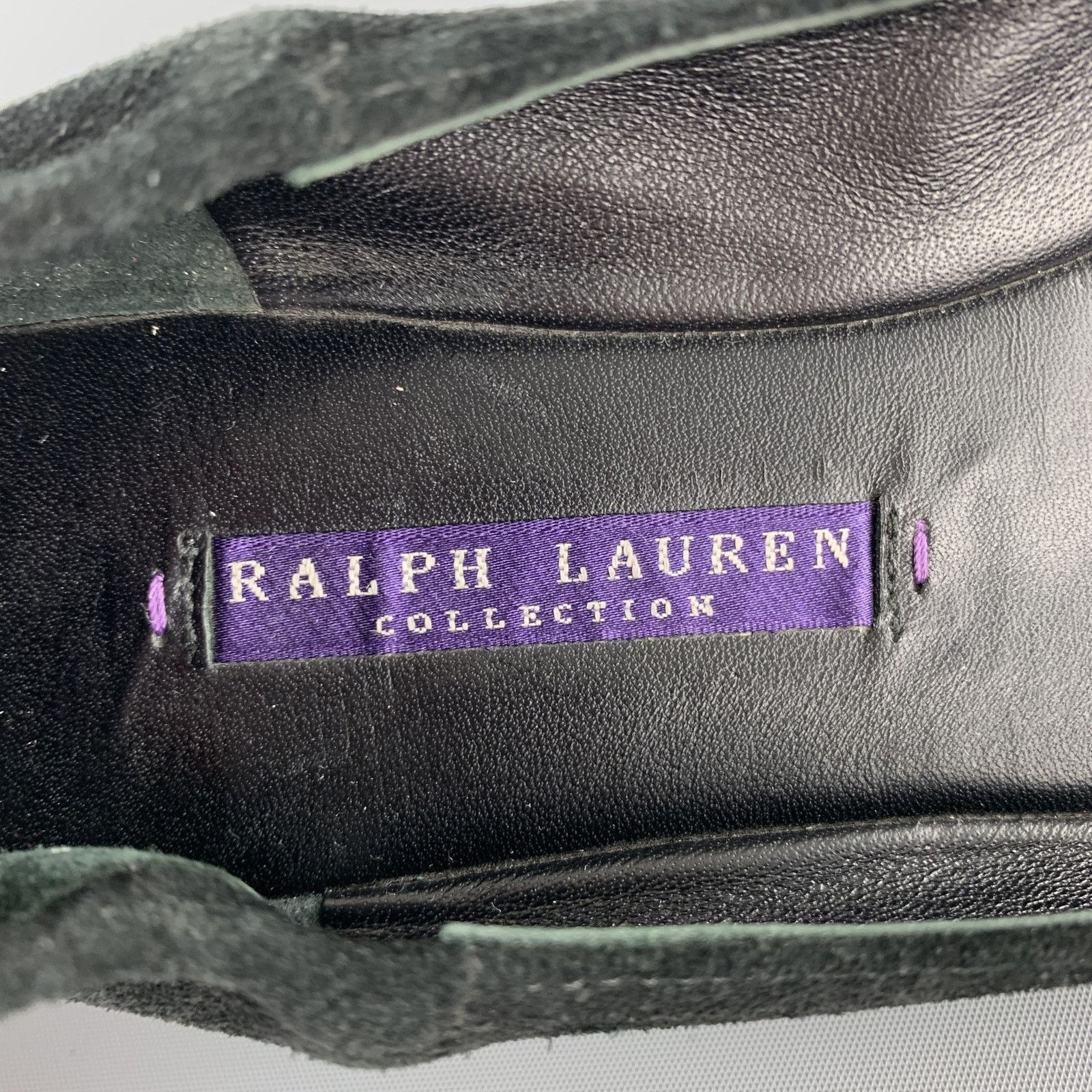 Ralph Lauren RALPH LAUREN COLLECTION Size 7 Black Suede Bow Flats Size US 7 / IT 37 - 6 Thumbnail