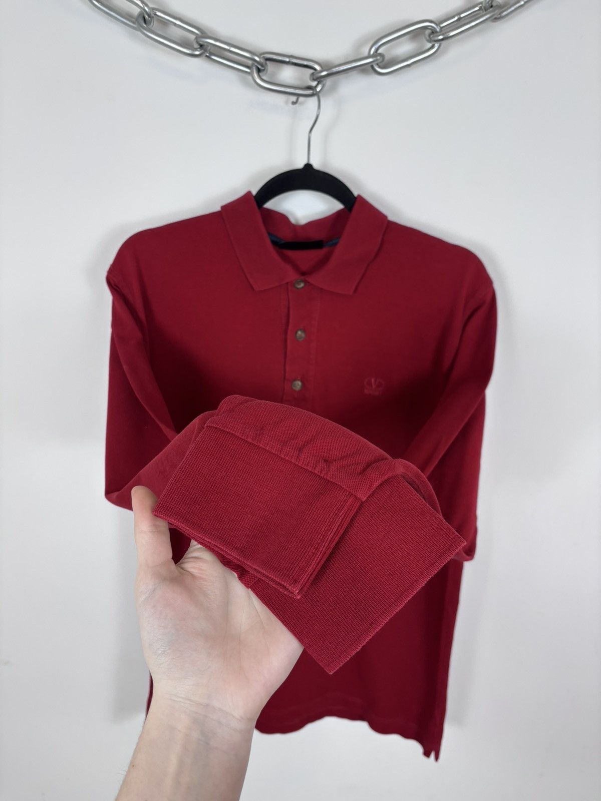 Valentino Valentino Sport Vintage Men’s Red Long Sleeve Polo Shirt Size US M / EU 48-50 / 2 - 8 Thumbnail