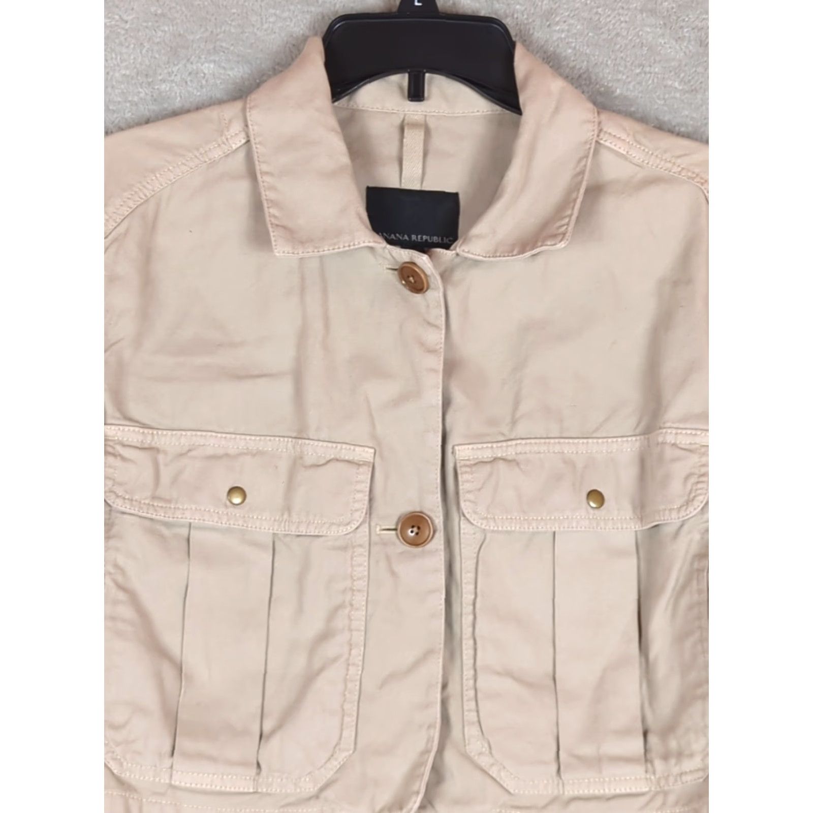 Banana Republic Banana Republic Jacket Womens S Cropped Tan Field Outdoor Utility Streetwear Jacket Size S / US 4 / IT 40 - 3 Thumbnail