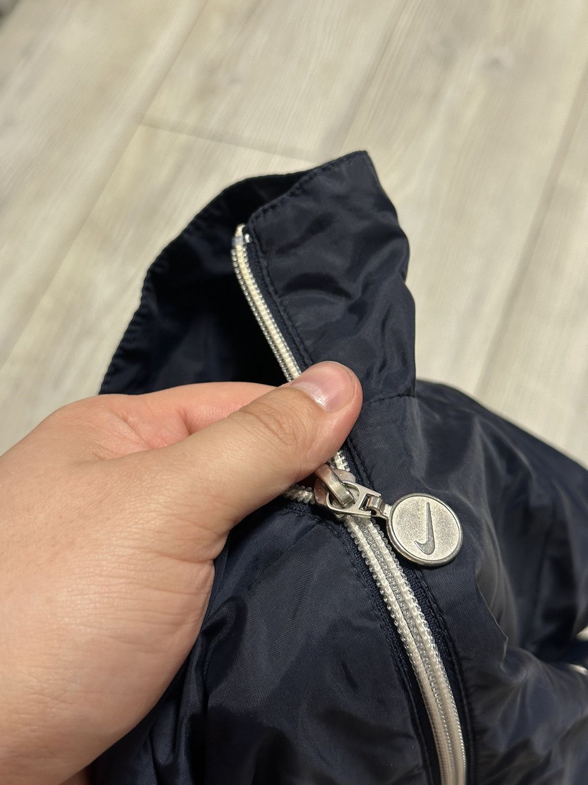 Vintage Vintage 90s Nike Drill Track Jacket Windbreaker Navy Blue S Size US S / EU 44-46 / 1 - 4 Thumbnail
