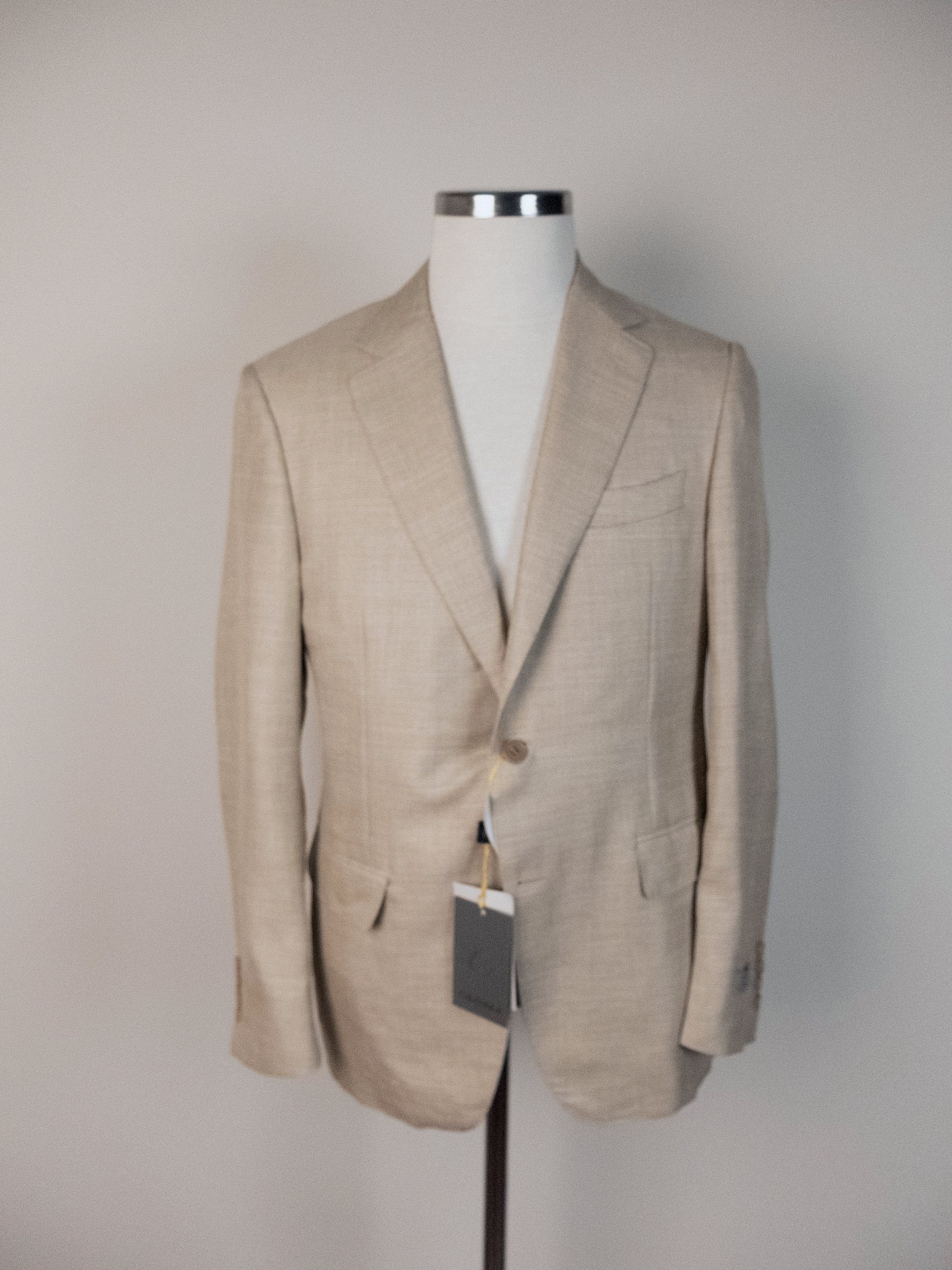 Canali CANALI beige wool silk linen blazer jacket Size 38 US / 48 Size 38R - 1 Thumbnail