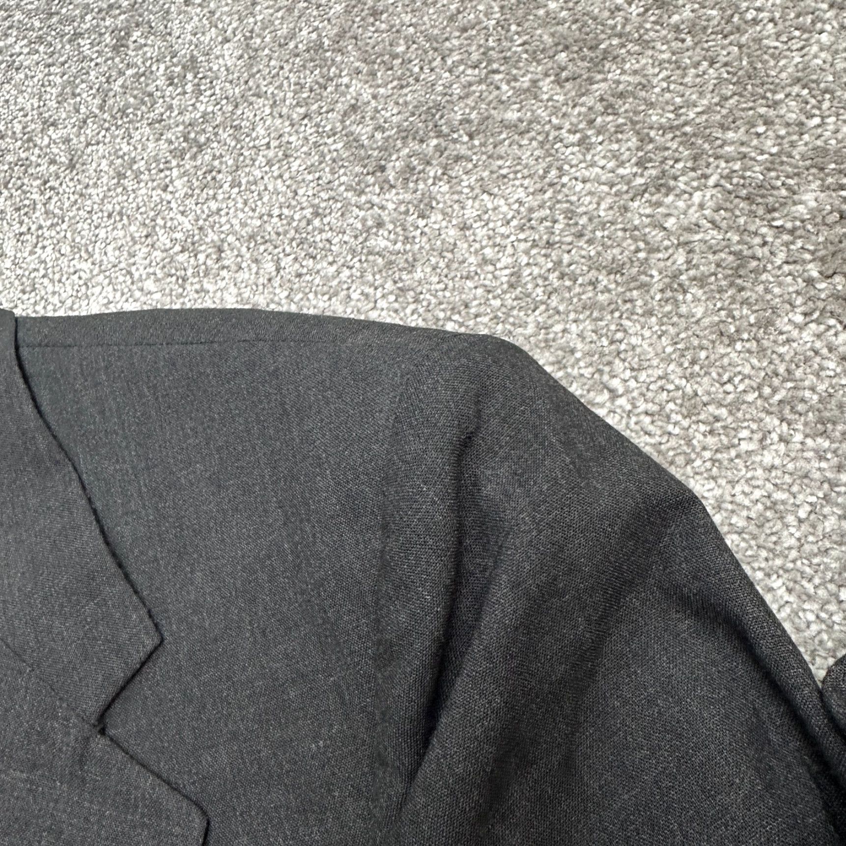 Bill Blass Bill Blass 100% Wool Blazer Jacket Men 40R Dark Gray Ventless Business Formal Solid 40 Regular Mens Size 40R - 4 Thumbnail