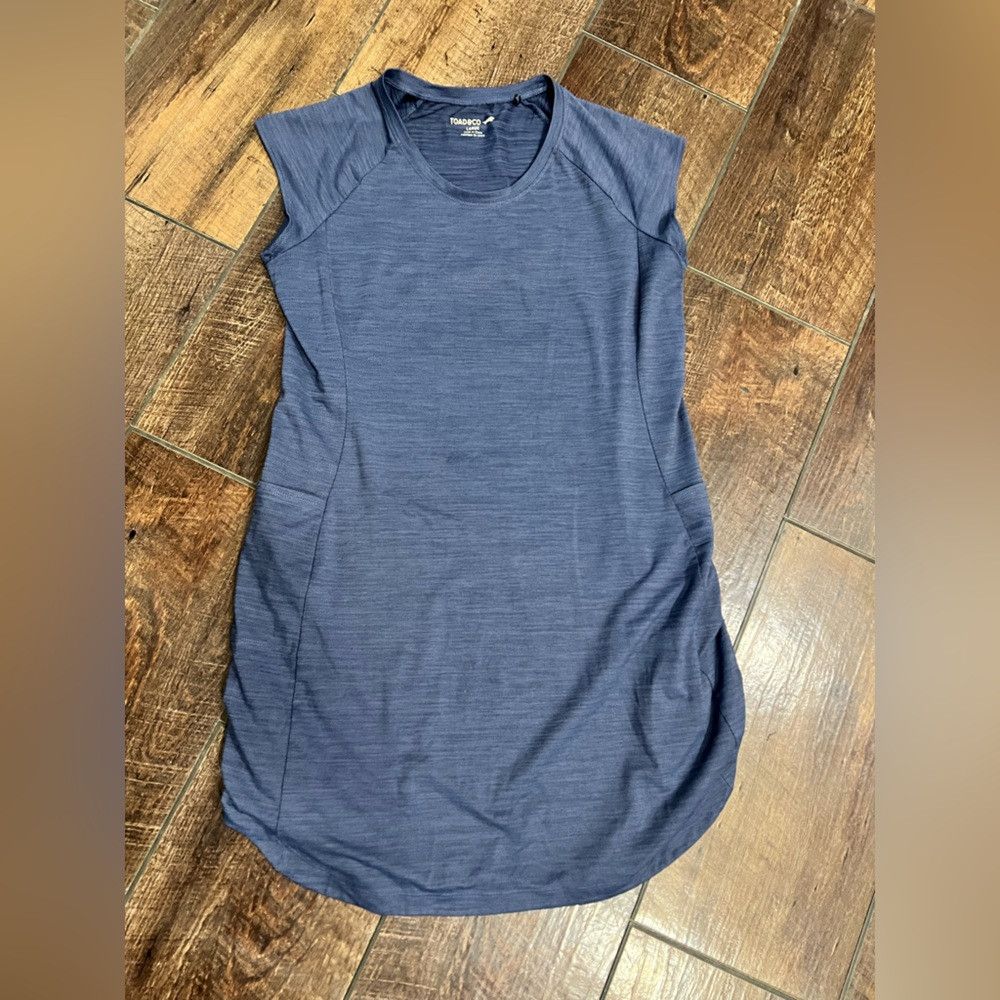 Toad&Co Toad&Co Navy Blue Casual Shift Dress Pockets Comfort Hiking Size L / US 10 / IT 46 - 5 Thumbnail