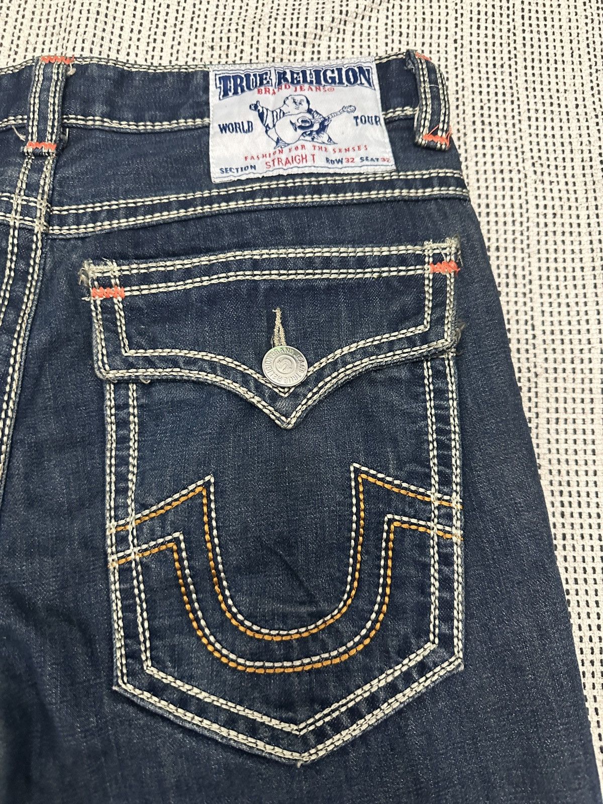 True Religion 🔥🔥🔥True Religion World Tour blue denim jeans Size US 32 / EU 48 - 4 Thumbnail