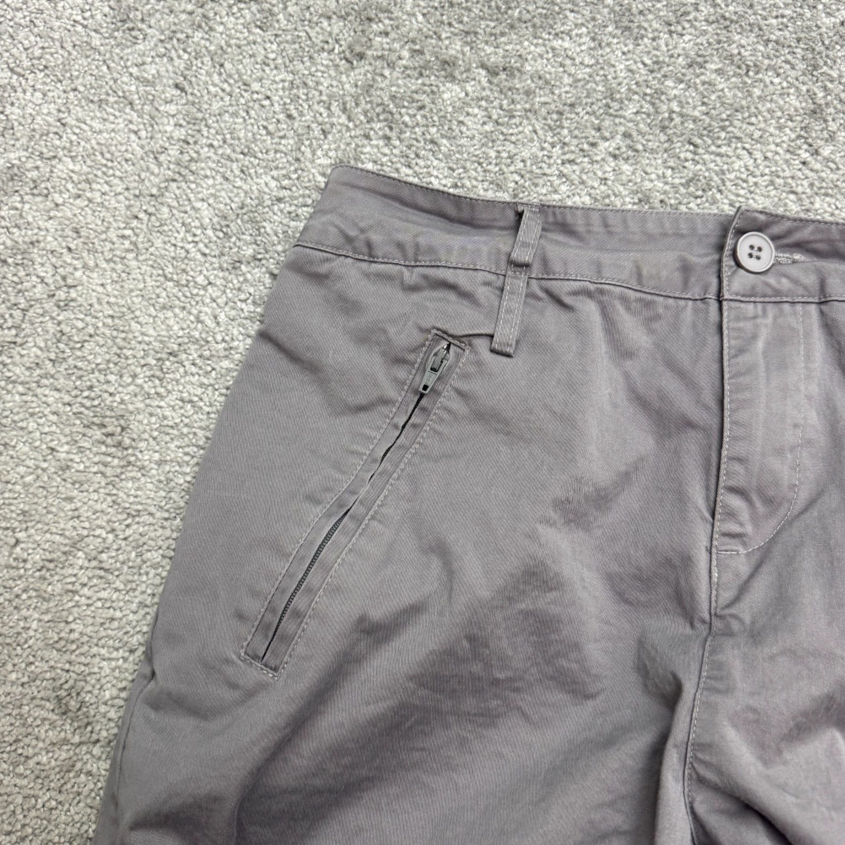 Vintage Edikted Cargo Pants Womens Small Gray Wide-Leg Cotton Pockets Zip Button Low Rise Casual Travel Spring Fall Summer Baggy Size 28" / US 6 / IT 42 - 5 Thumbnail