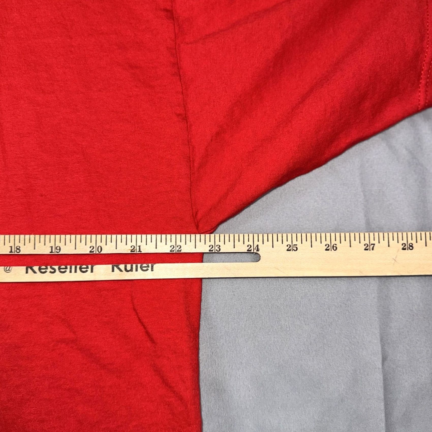 Adidas VINTAGE Adidas Trefoil Split Logo Red T-Shirt Mens L USA Made in USA Shirt Short Sleeve Crew Neck Graphic Print 90s Sports Vintage Mens Size US L / EU 52-54 / 3 - 5 Thumbnail