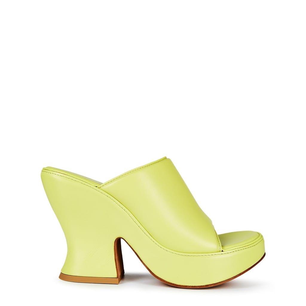 Bottega Veneta Bottega Veneta High Heel Wedge Mules in Green Size US 4.5 / IT 34.5 - 4 Thumbnail