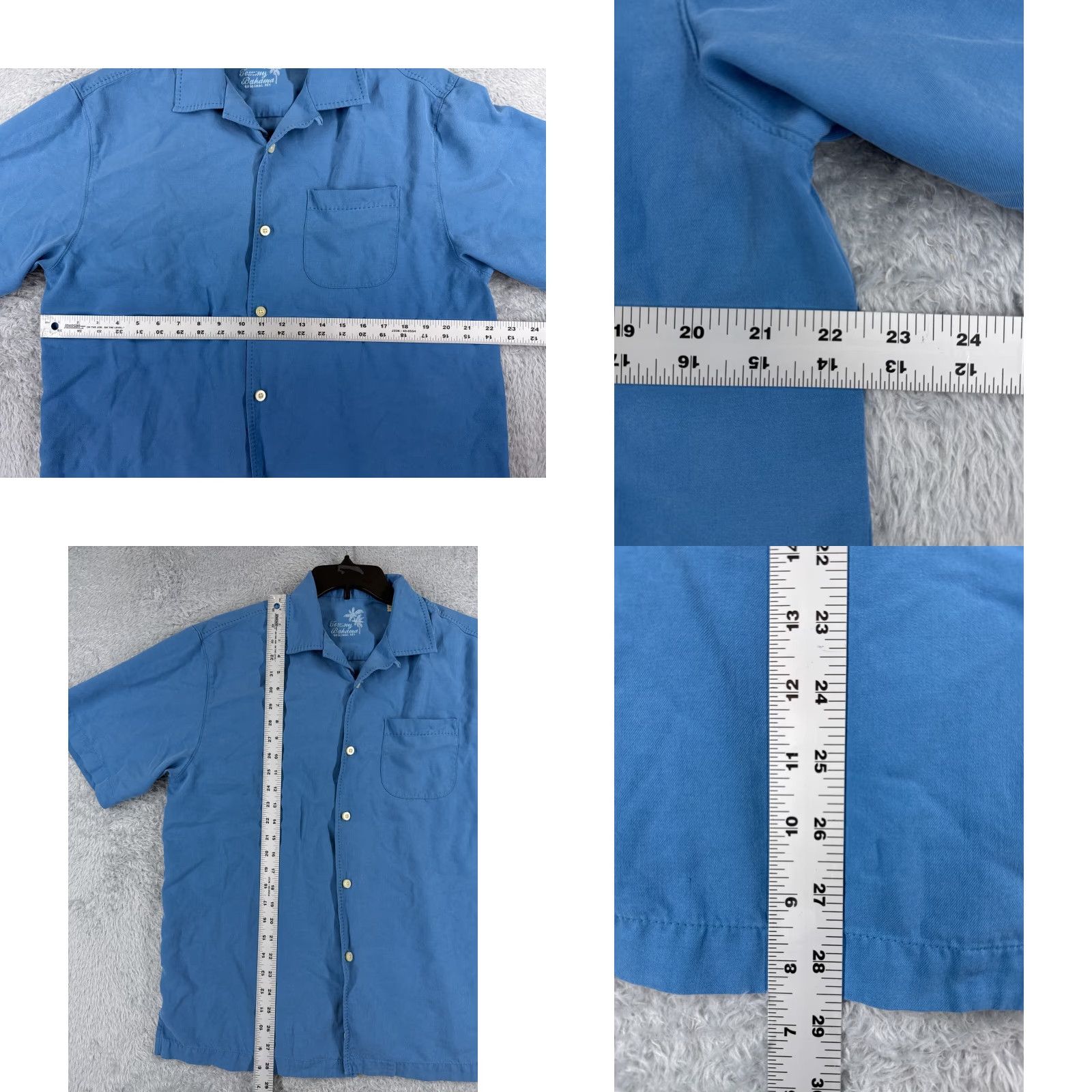 Tommy Bahama Tommy Bahama Shirt Men Medium Blue Solid 100% Silk Hawaiian Beach Vacation Aloha Beach Resort Mens Shirt Silk Casual Button-Up Short Sleeve Size US M / EU 48-50 / 2 - 8 Thumbnail