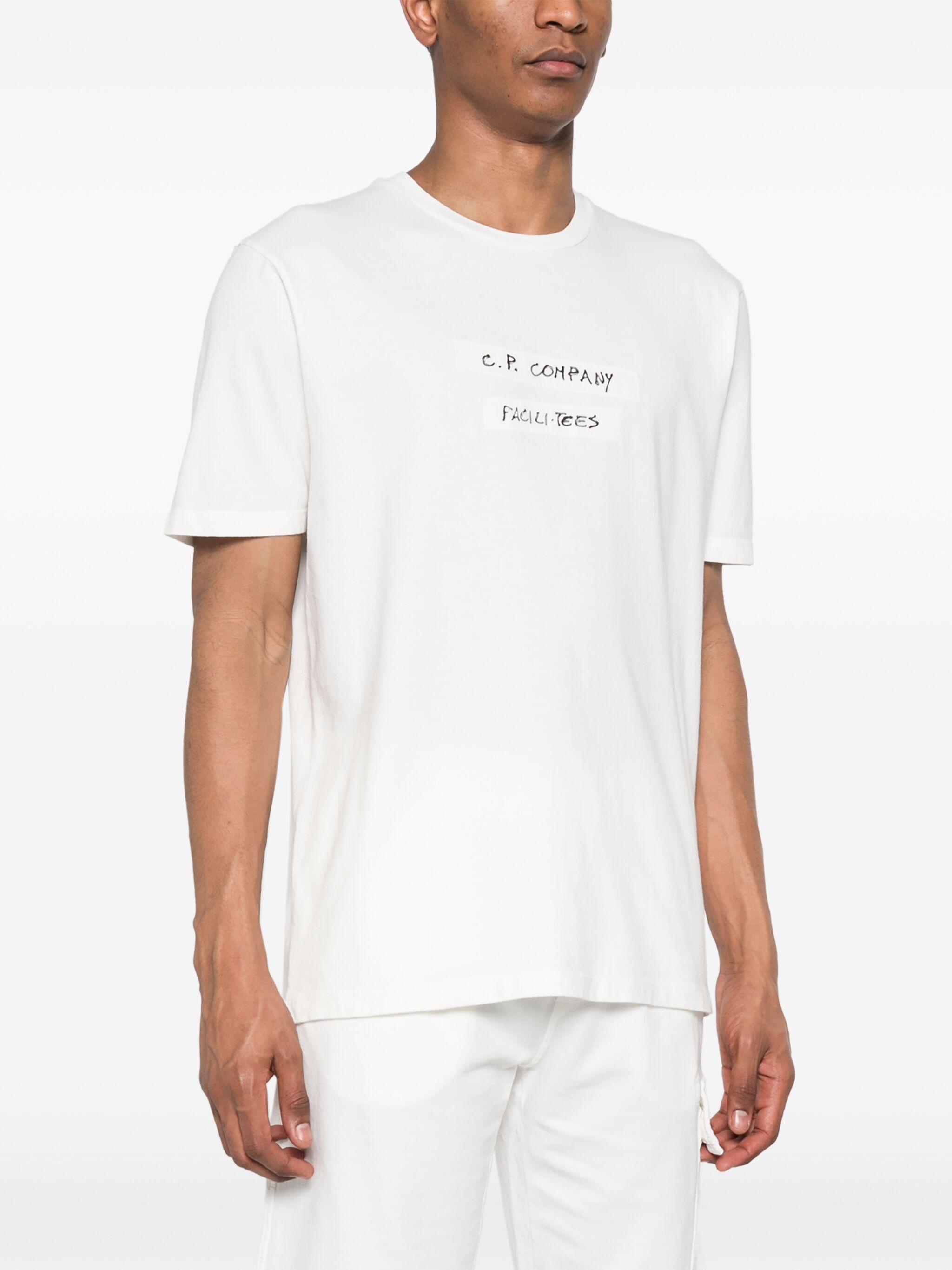 C.P. Company o1y1224 Logo Crewneck T-Shirt in White Size US XXL / EU 58 / 5 - 4 Thumbnail