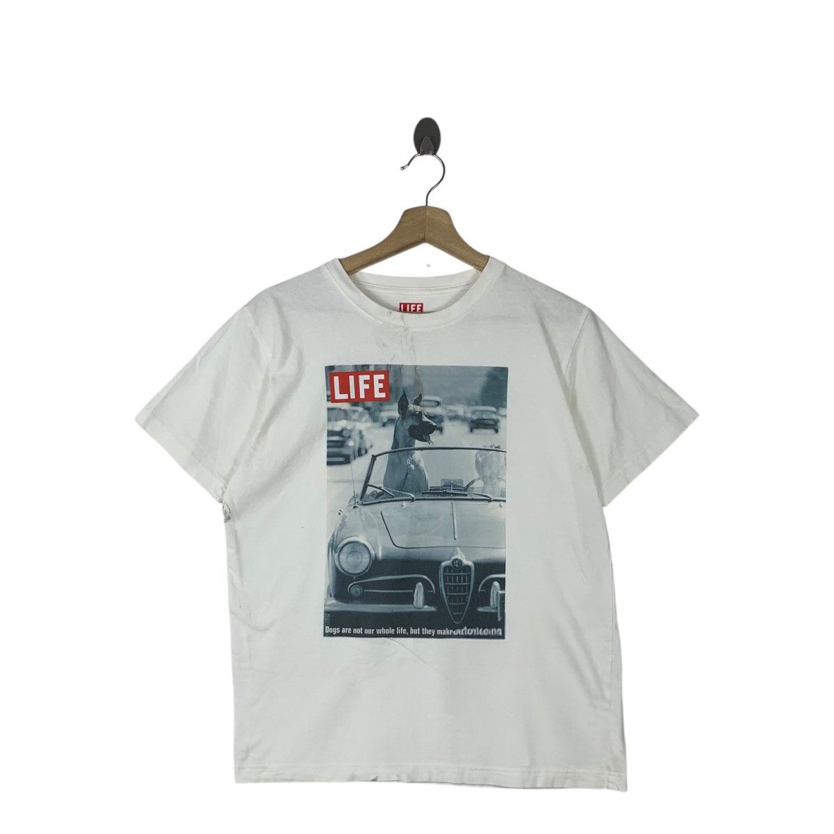 Vintage LIFE MAGAZINE COLLECTION Dog Companion Alfa Romeo Tee Shirt Size M / US 6-8 / IT 42-44 - 1 Thumbnail