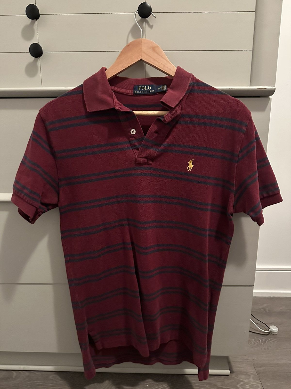 Burgundy Striped Polo