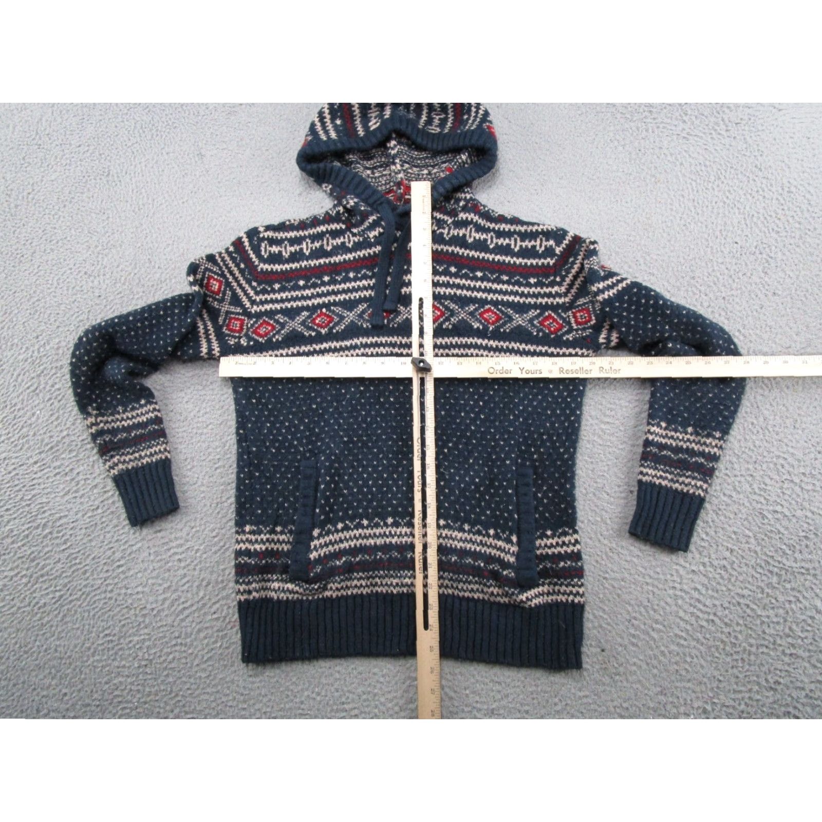 American Eagle Outfitters VTG American Eagle Outfitters Wool Blend Hoodie Sweater Geometric Nordic Drawstring Multicolor Long Sleeve Men L Hooded Pullover Winter Fall Size US L / EU 52-54 / 3 - 5 Thumbnail