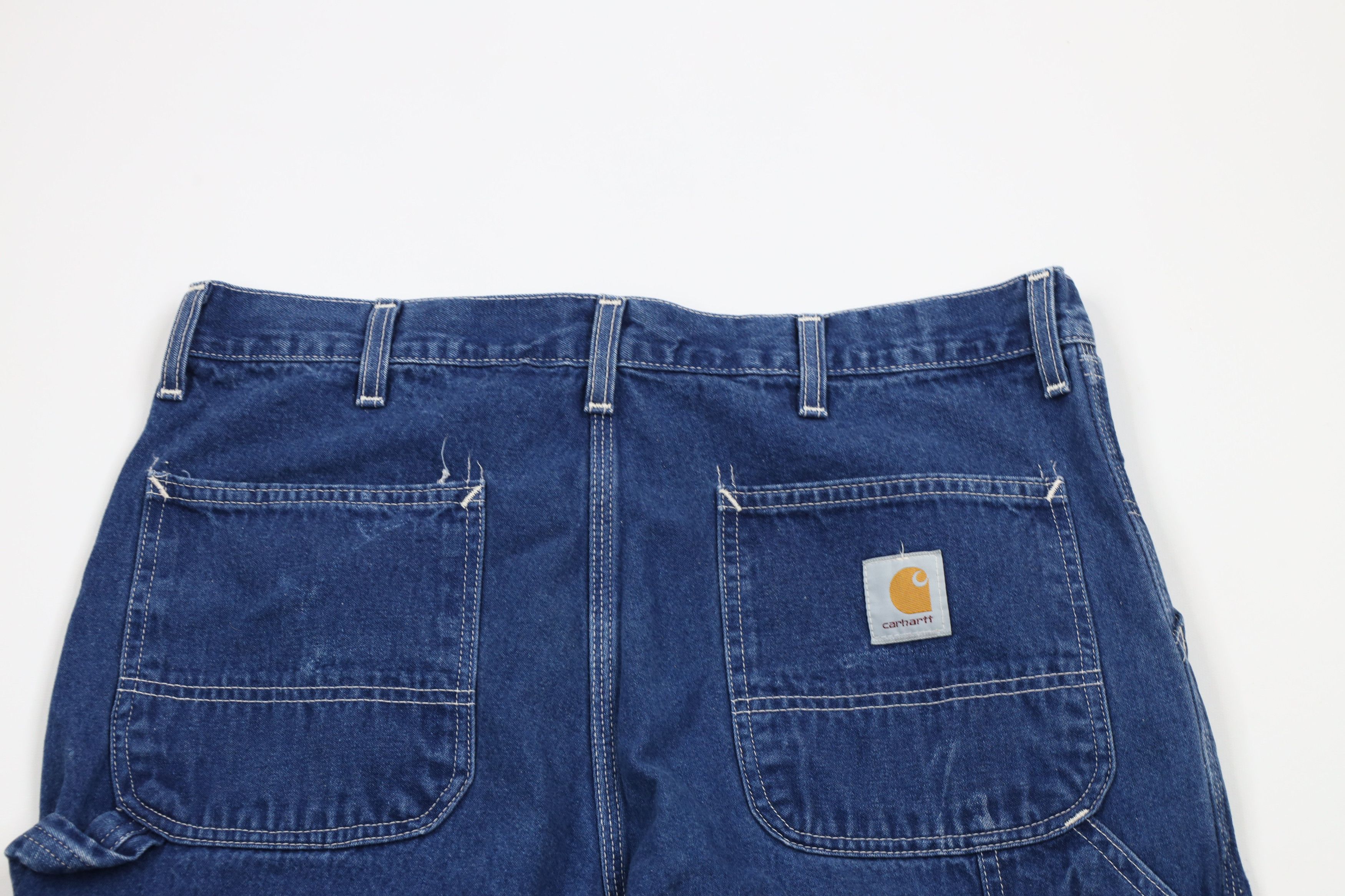 Carhartt × Vintage Vintage 90s Carhartt Spell Out Wide Leg Dungaree Denim Jeans Size US 36 / EU 52 - 11 Thumbnail