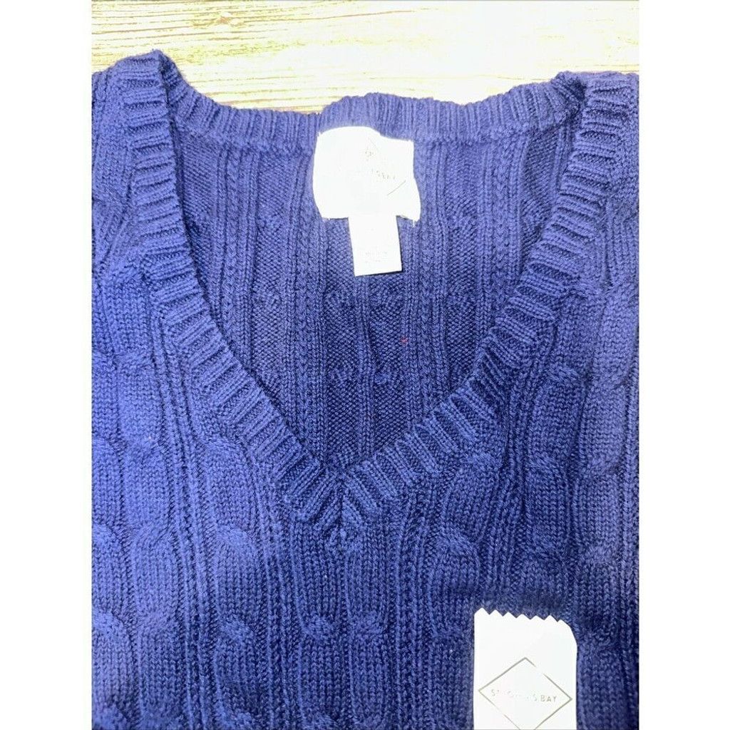 St. Johns Bay St Johns Bay Women Sweater Navy Knit Long Sleeve V Neck. 10 Size S / US 4 / IT 40 - 4 Thumbnail