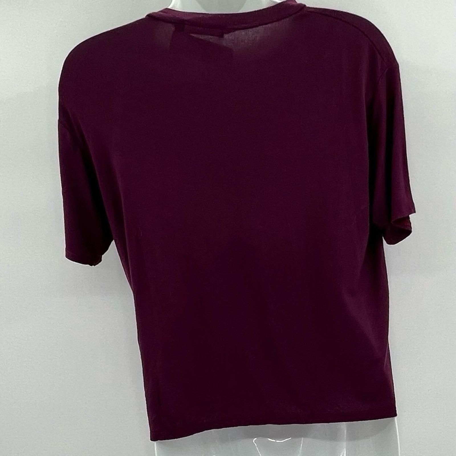 Boohoo BOOHOO WOMENS MAROON TIE FRONT TEE SZ2 Size XS / US 0-2 / IT 36-38 - 7 Thumbnail