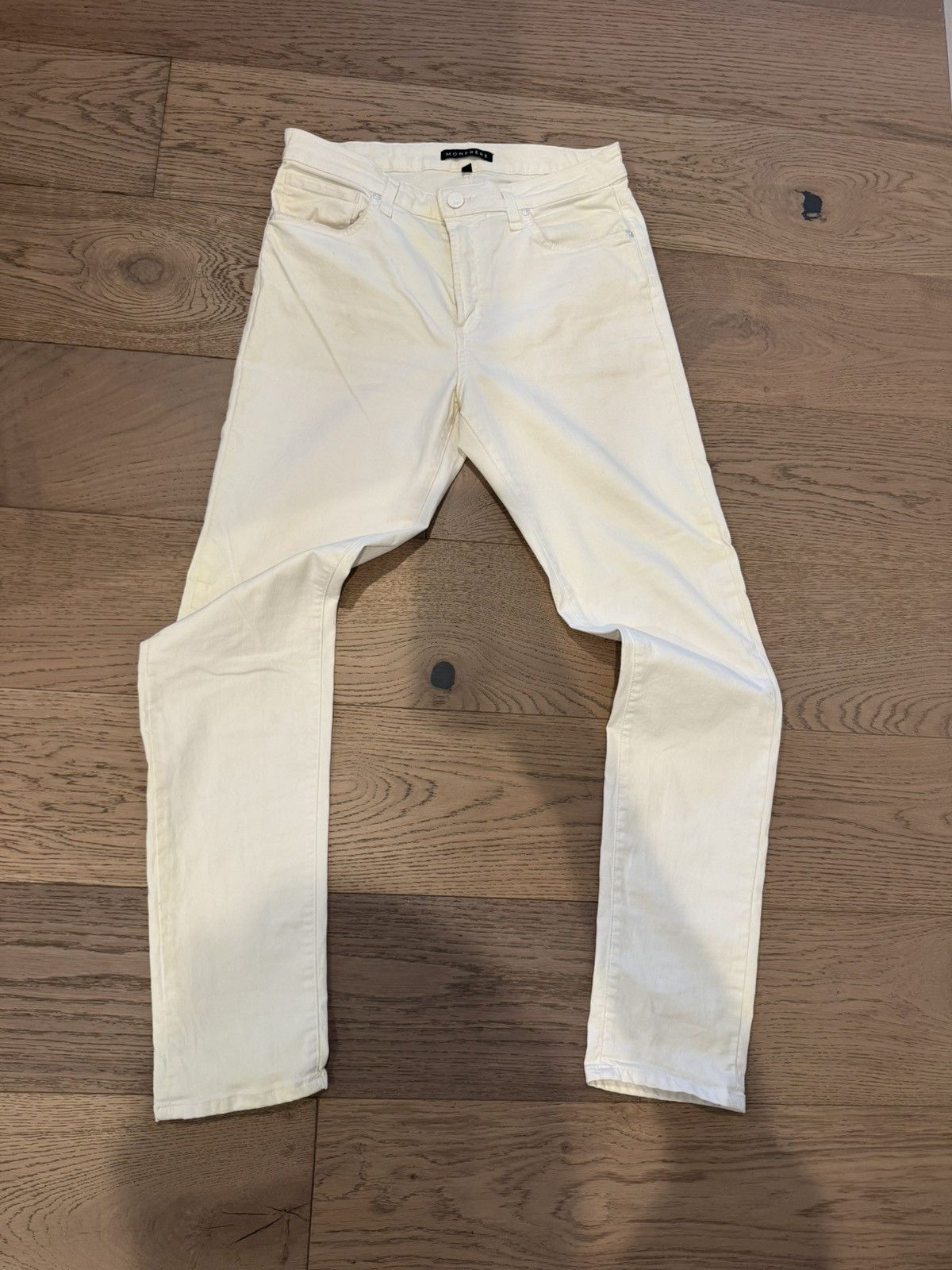 MONFRERE Monfrère Slim Fit White Jeans 33 Size US 33 - 1 Thumbnail