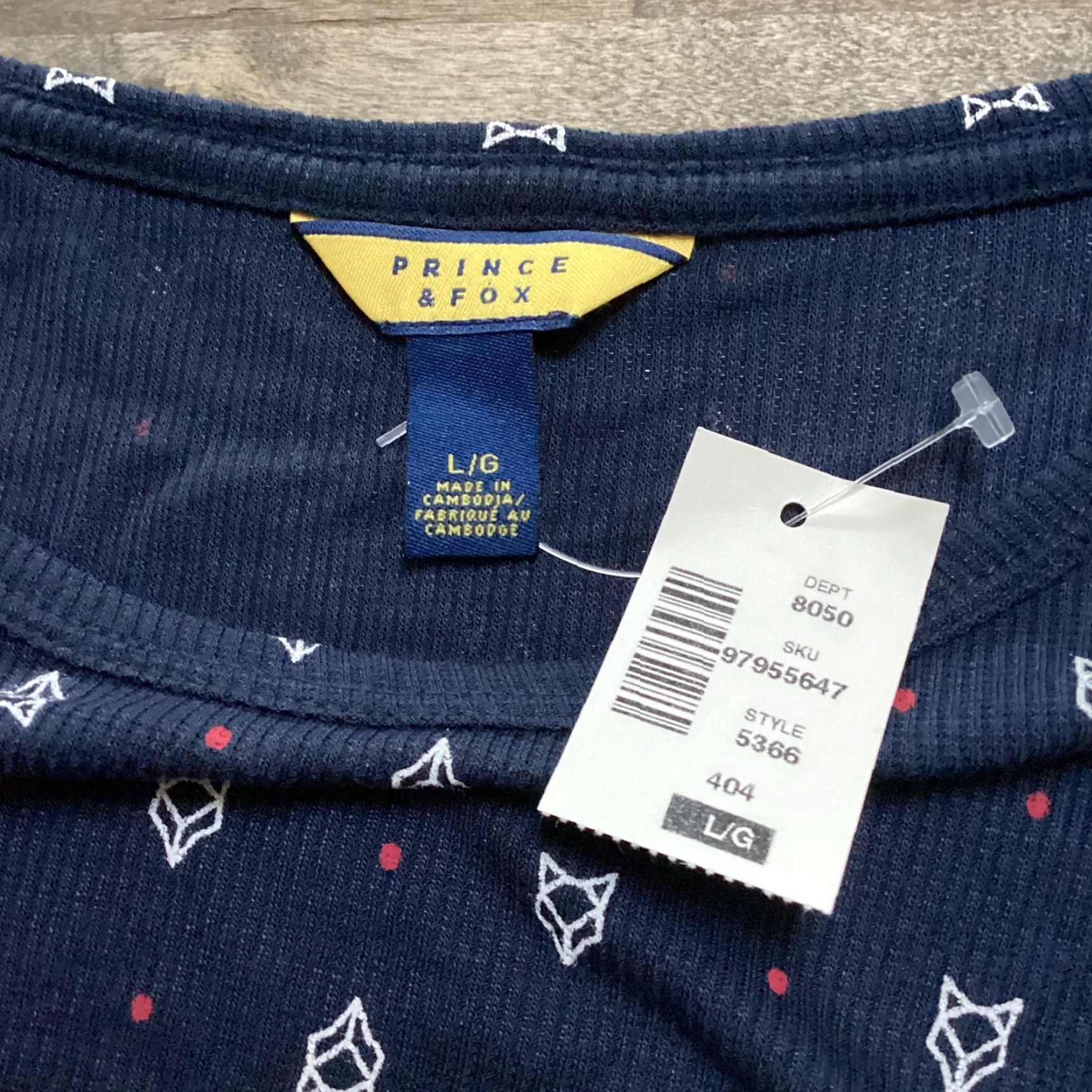 Prince Prince & Fox Thermal Top Junior L Blue Round Neck Long Sleeve Fox Head Print Size L / US 10 / IT 46 - 3 Thumbnail