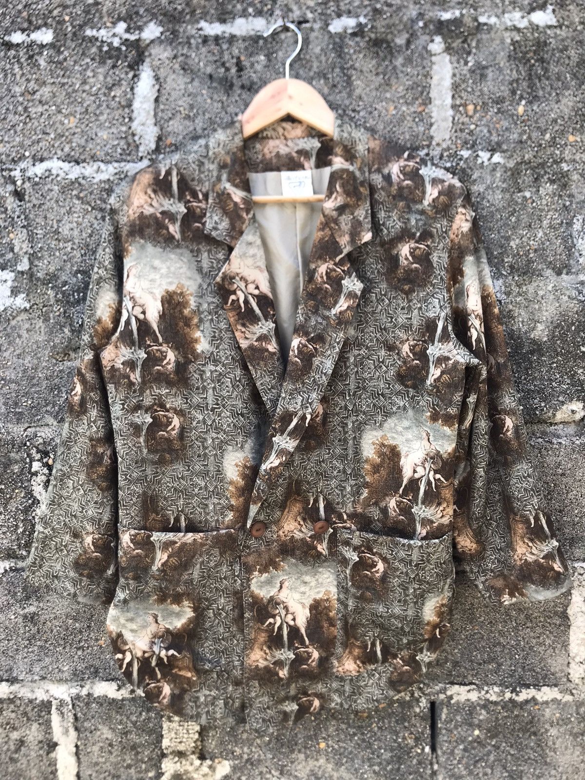 Vintage Villed’azur H.Glamour silk Full Print Blazer/Jacket