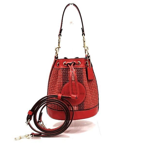 image of Coach Dempsey Bucket Bag in Red, Women's