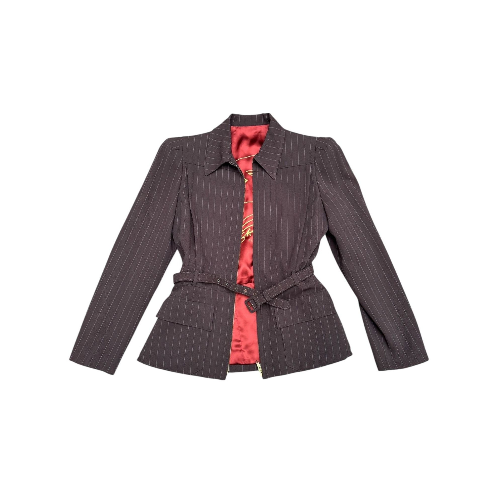 Jean Paul Gaultier SS 1995 Brown Pinstripe Suit Size XS / US 0-2 / IT 36-38 - 6 Thumbnail