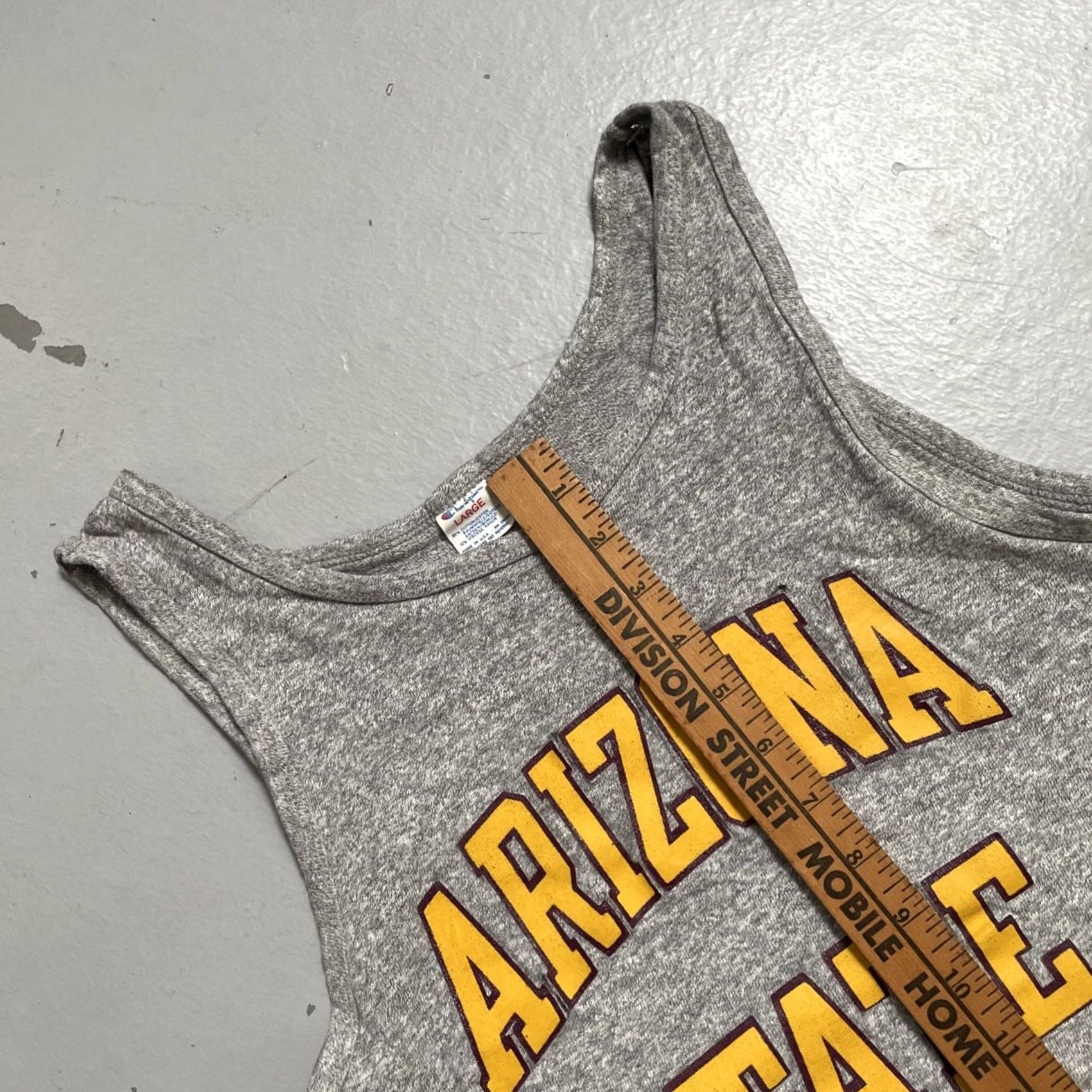 Champion Vintage Champion 88/12 Arizona State Tank Top T-Shirt Unisex Adults L Gray USA 80s ASU College Track Letterman Americana Sundevils Size US L / EU 52-54 / 3 - 4 Thumbnail