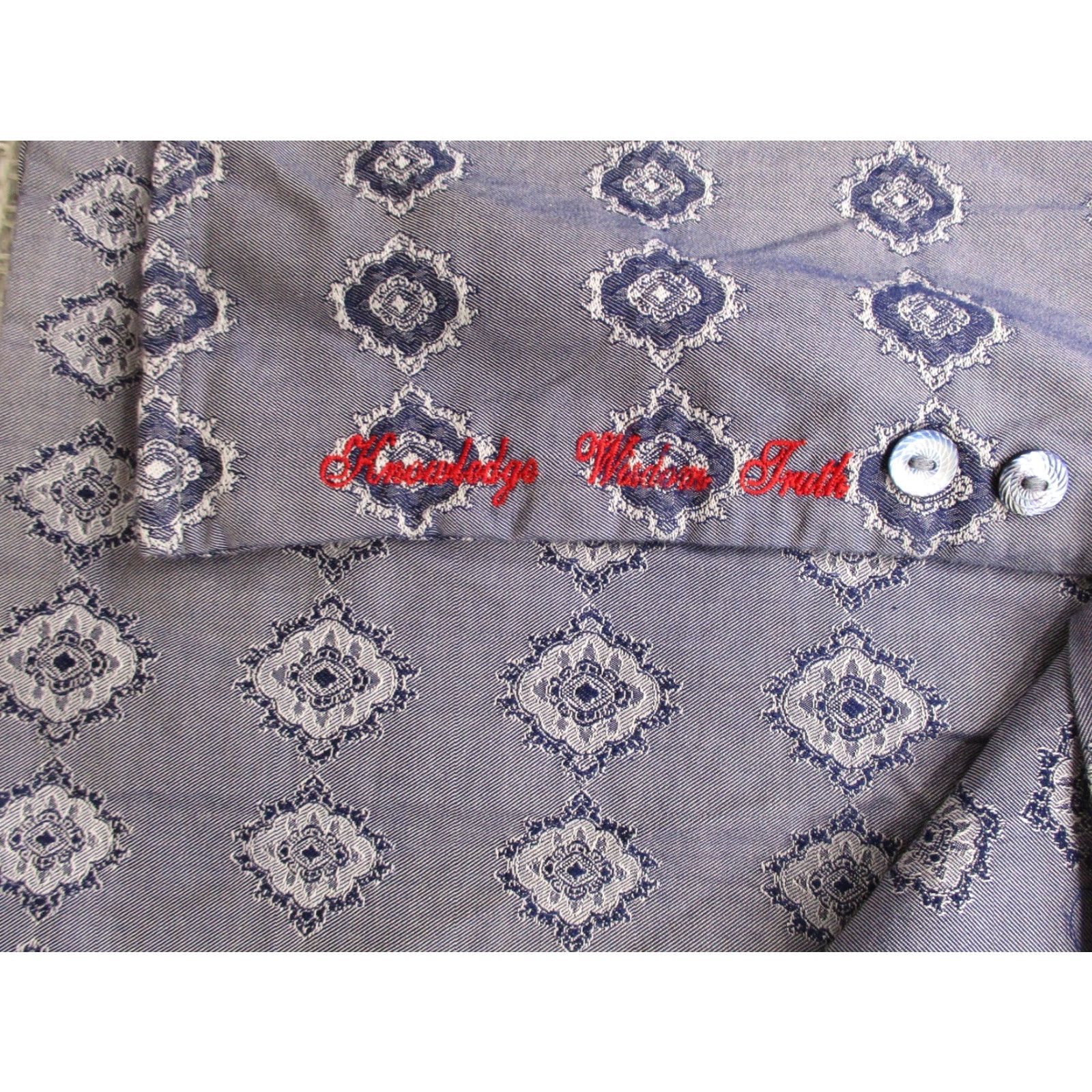 Robert Graham Robert Graham Shirt Mens Small Gray Blue Pattern Button Up Long Sleeve Designer Size US S / EU 44-46 / 1 - 6 Thumbnail