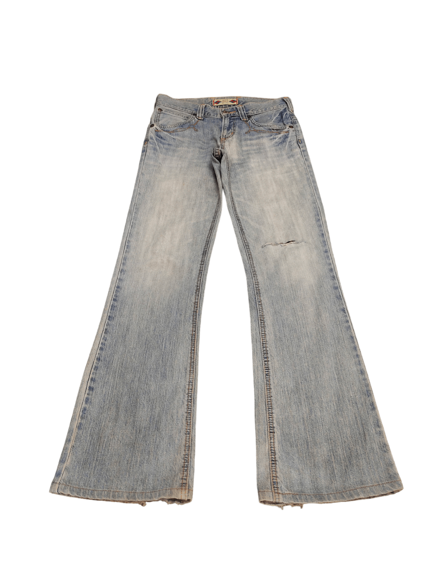 Edwin Flare Jeans Edwin XV Distress Faded Boot Cut Y2k Mudmax Size US 29 - 10 Thumbnail