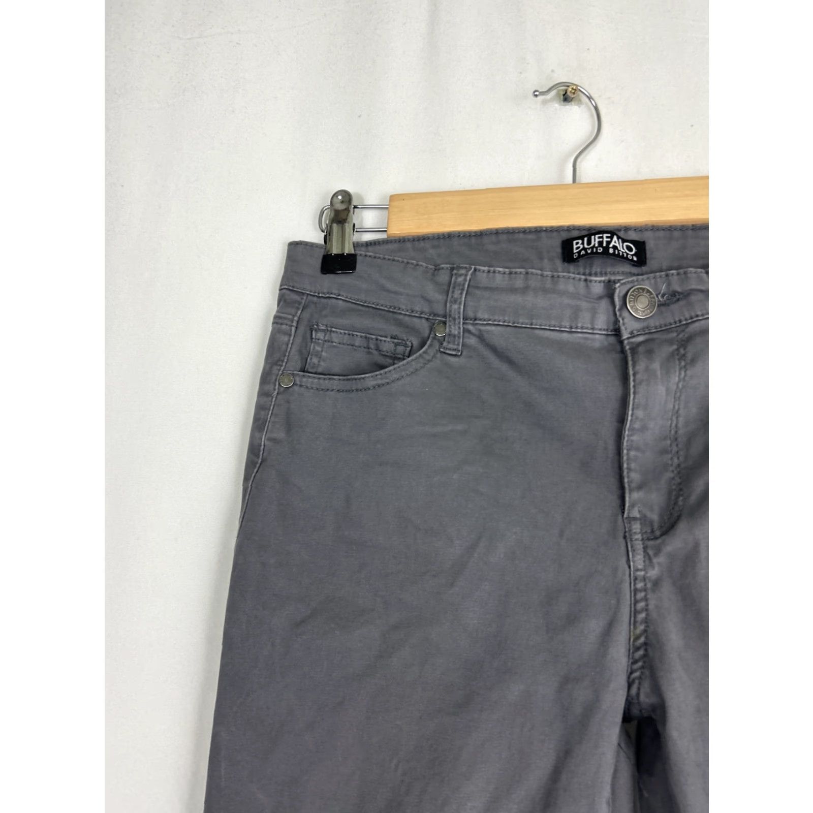 Vintage Buffalo David Button Daily Gray Pants Women 10/30 Mid rise Ankle Stretch 32x26 Size 32" / US 10 / IT 46 - 4 Thumbnail