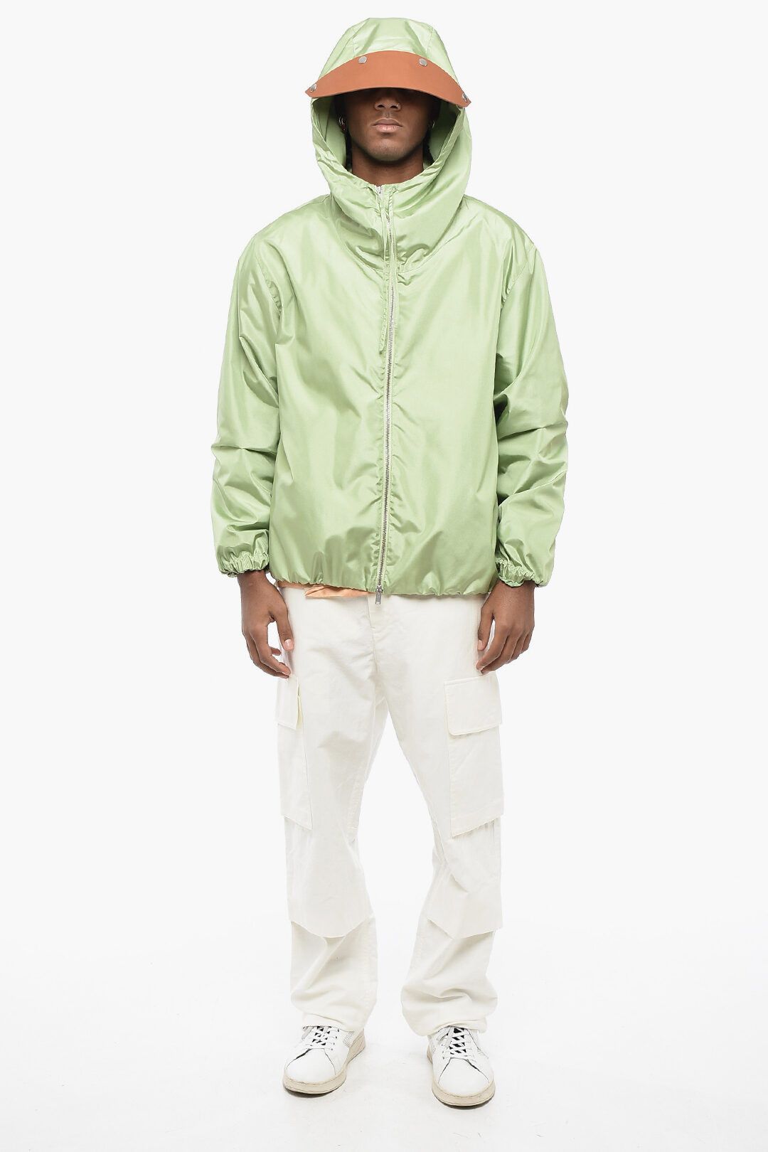 Jil Sander og1mm0625 Visor Hooded Windbreaker Jacket Green Size US S / EU 44-46 / 1 - 4 Thumbnail