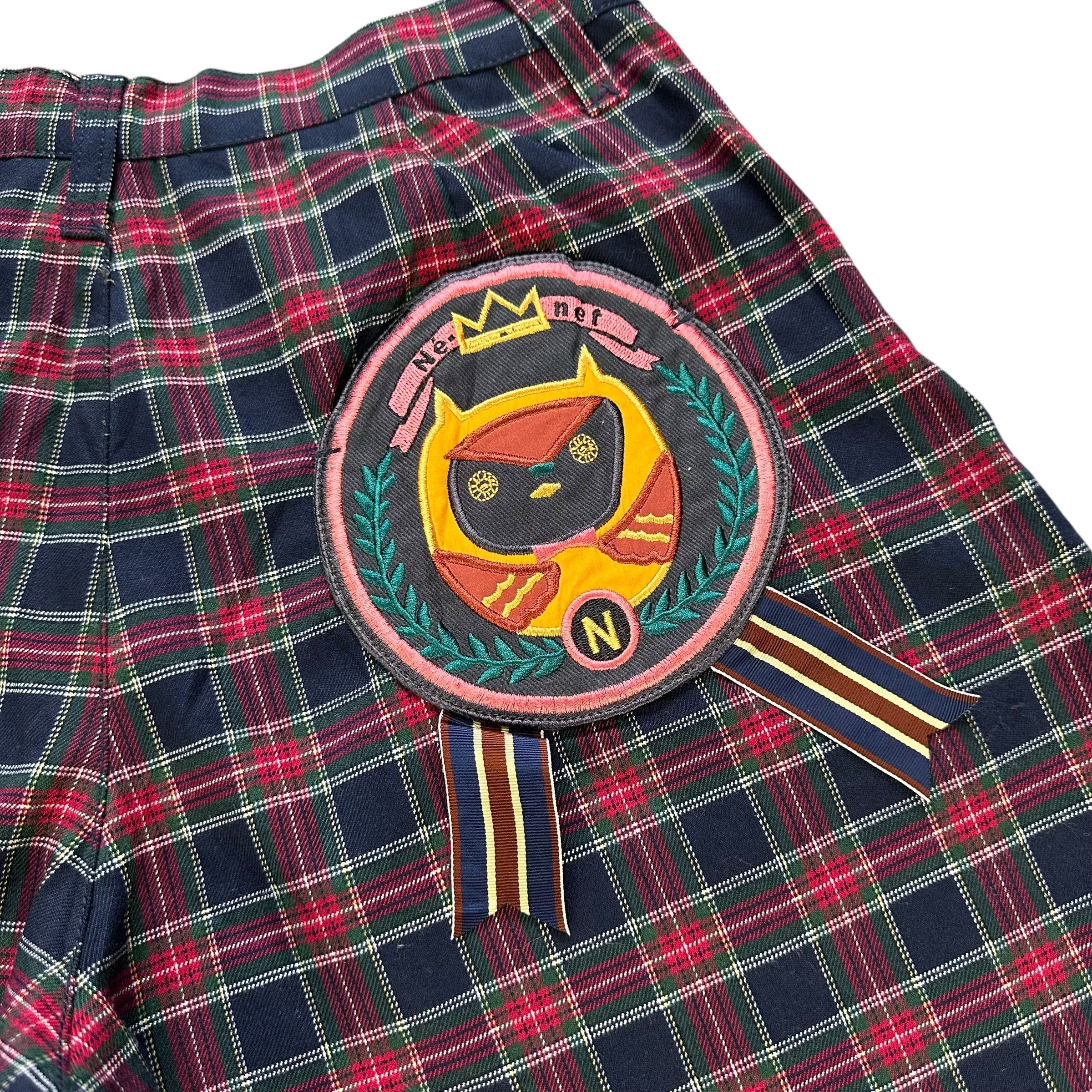 Issey Miyake Ne-Net Back Patches Logo Checked Shorts Pant #A57-1312 Size US 26 / EU 42 - 2 Thumbnail