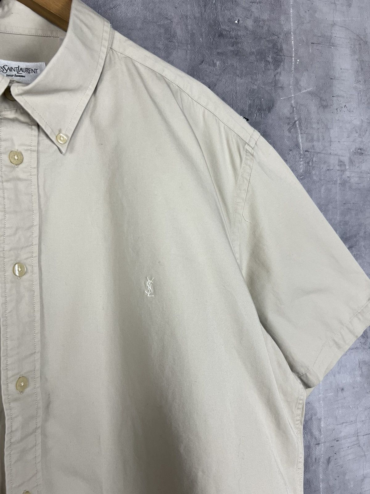 Yves Saint Laurent Vintage YSL Yves Saint Laurent Beige Shirt Size 2Xl Size US XXL / EU 58 / 5 - 7 Thumbnail