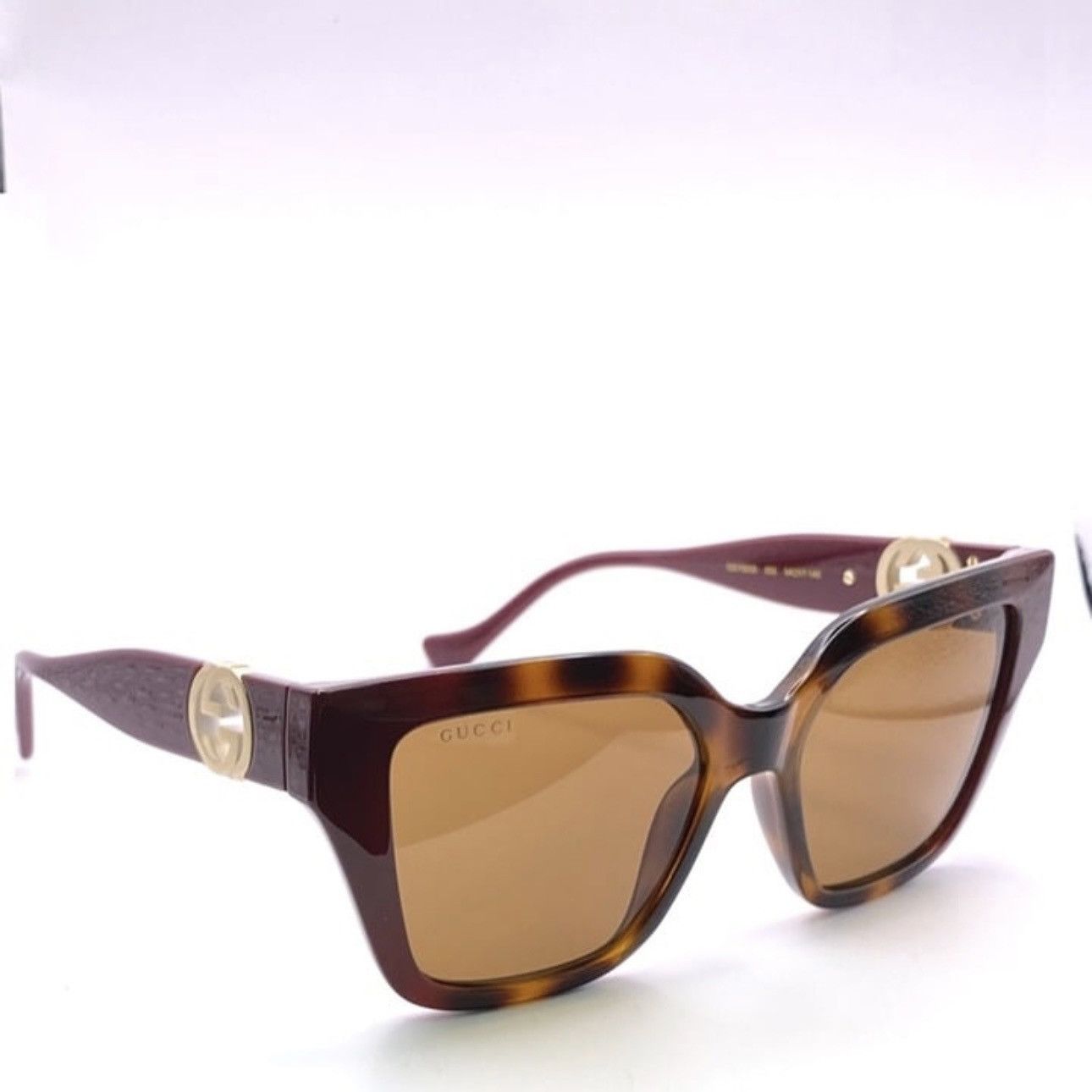 Gucci Gucci GC001630 GG1023S Sunglasses Brown Havana Burgundy Size ONE SIZE - 5 Thumbnail