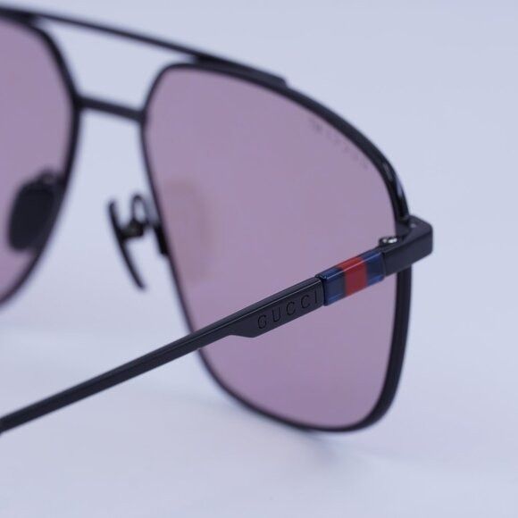 Gucci 🕶️ New Gucci GG1676S 005 Sunglasses - Black Frame, Violet Size ONE SIZE - 6 Thumbnail